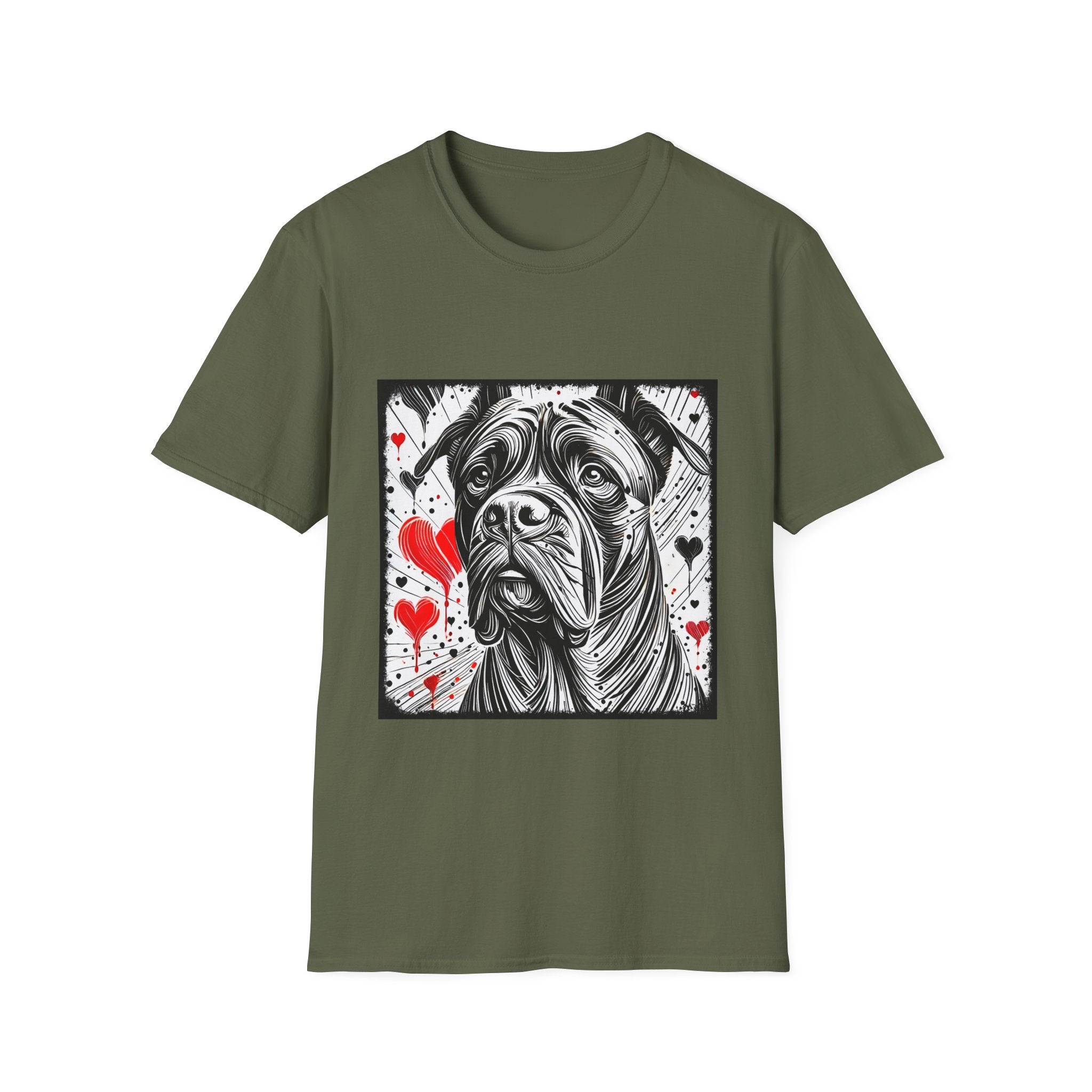 Cane Corso Bold Heart Sketch | Unisex Dog T-Shirt
