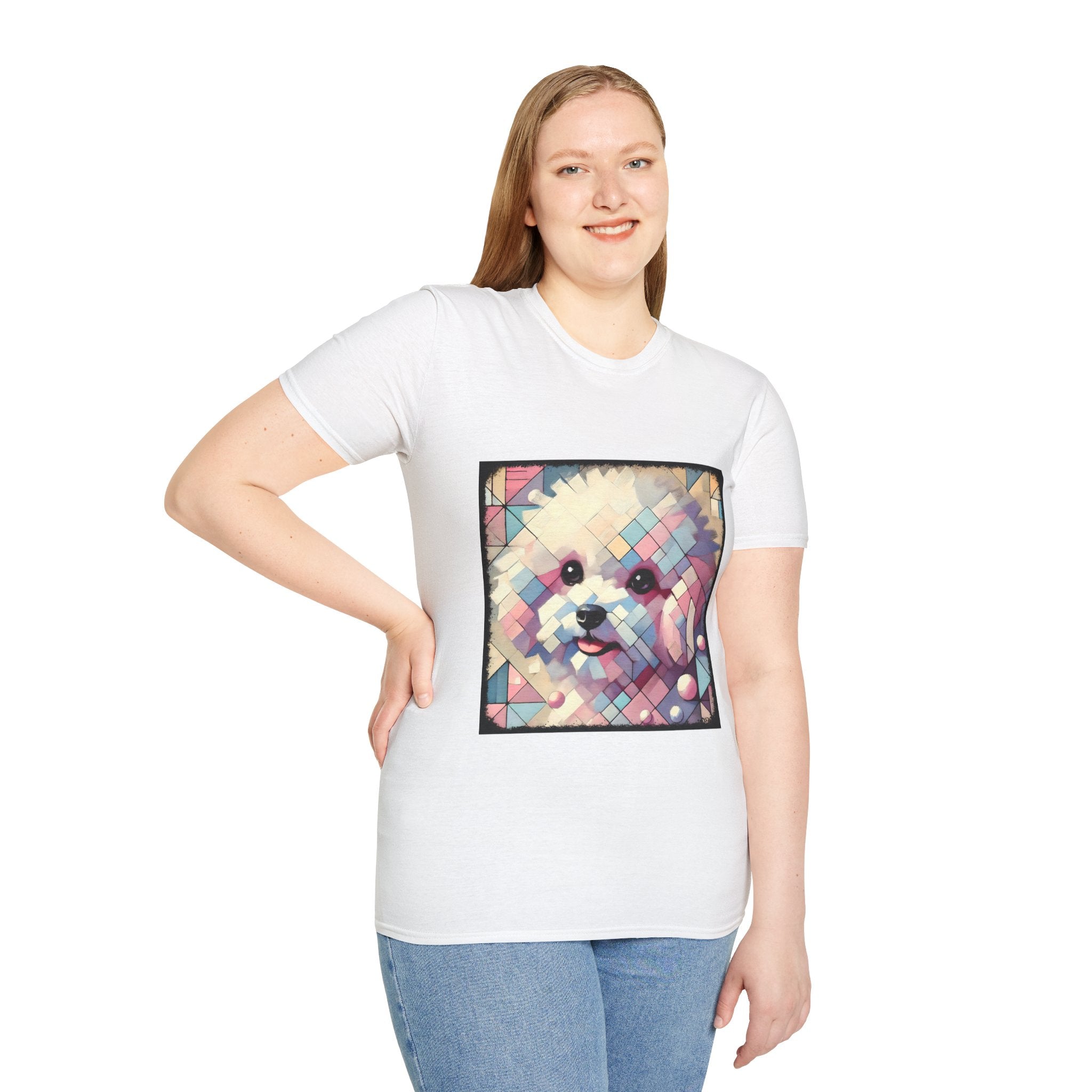 Bichon Frise Pastel Geometric | Unisex Dog T-Shirt