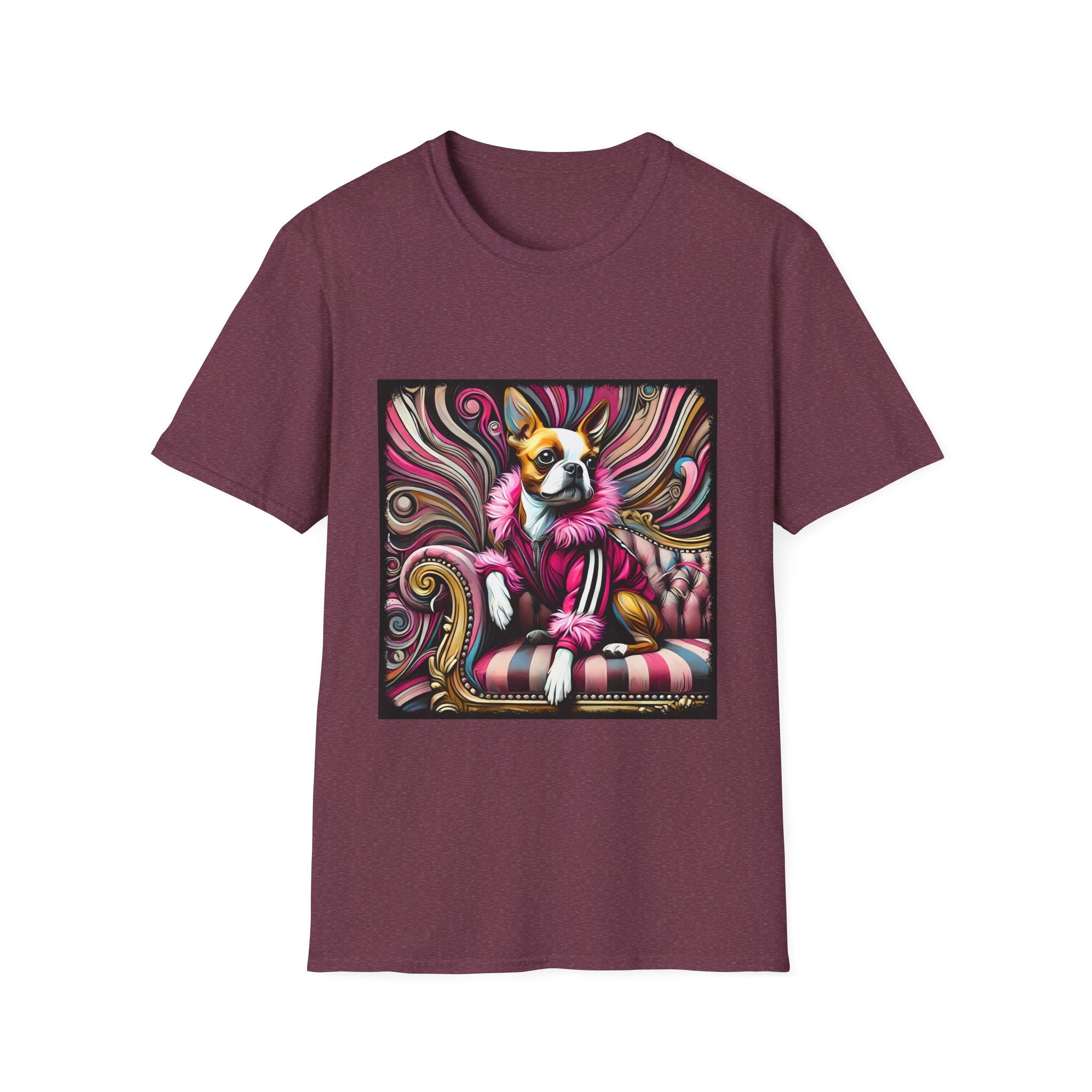 Boston Terrier Pink Rocker | Unisex Dog T-Shirt