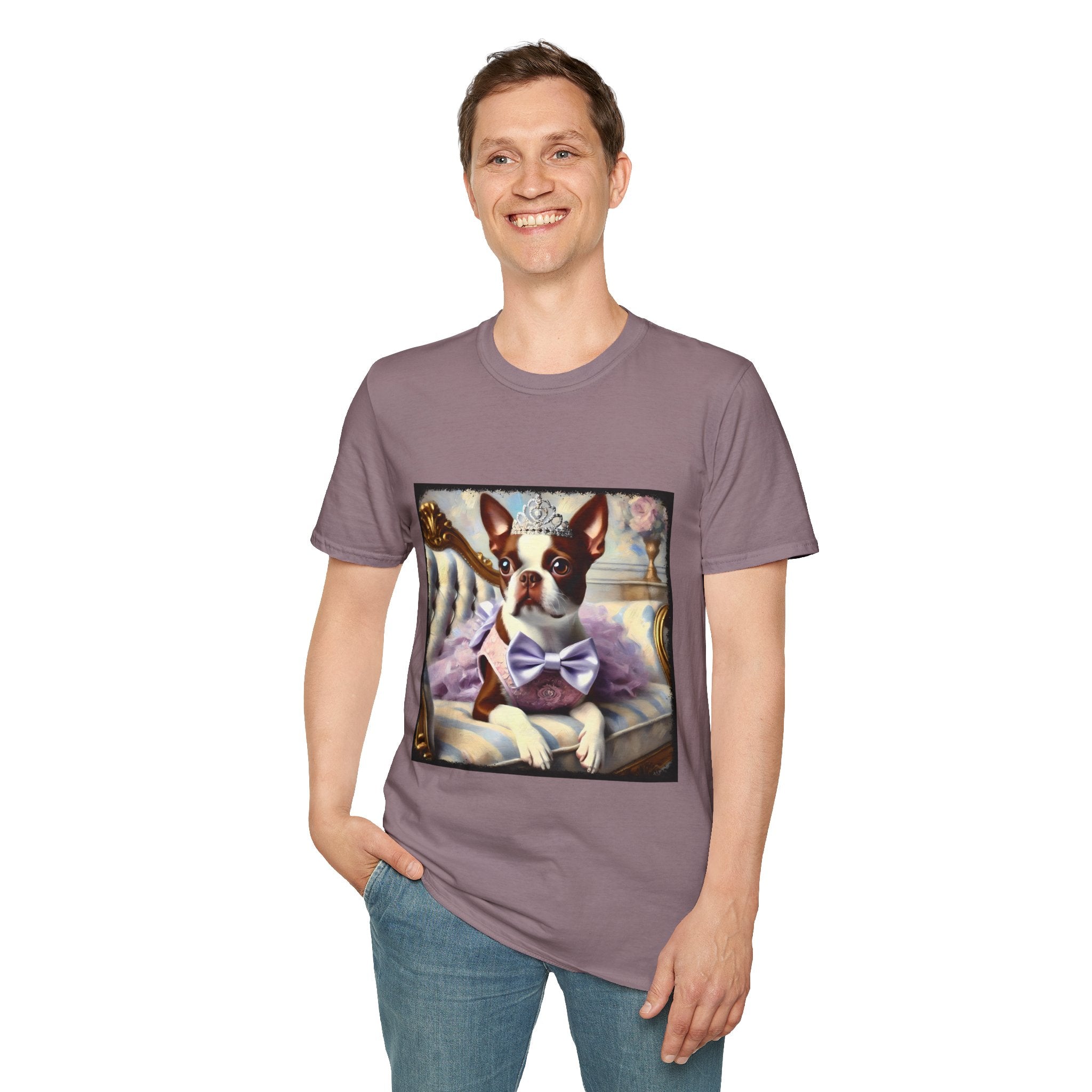 Boston Terrier Purple Princess Classic | Unisex Dog T-Shirt