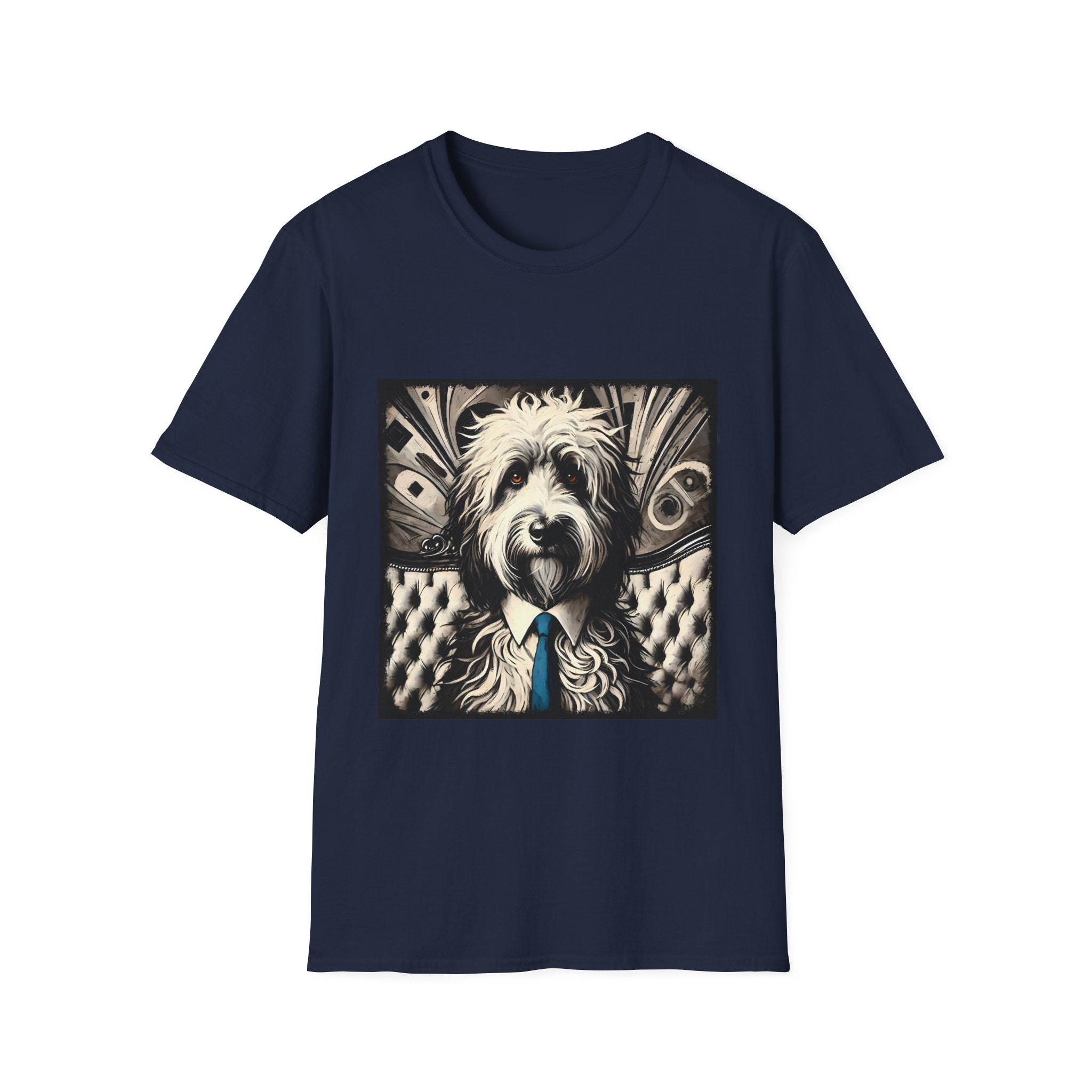 Sheepadoodle B&W Bold Eyes | Unisex Dog T-Shirt