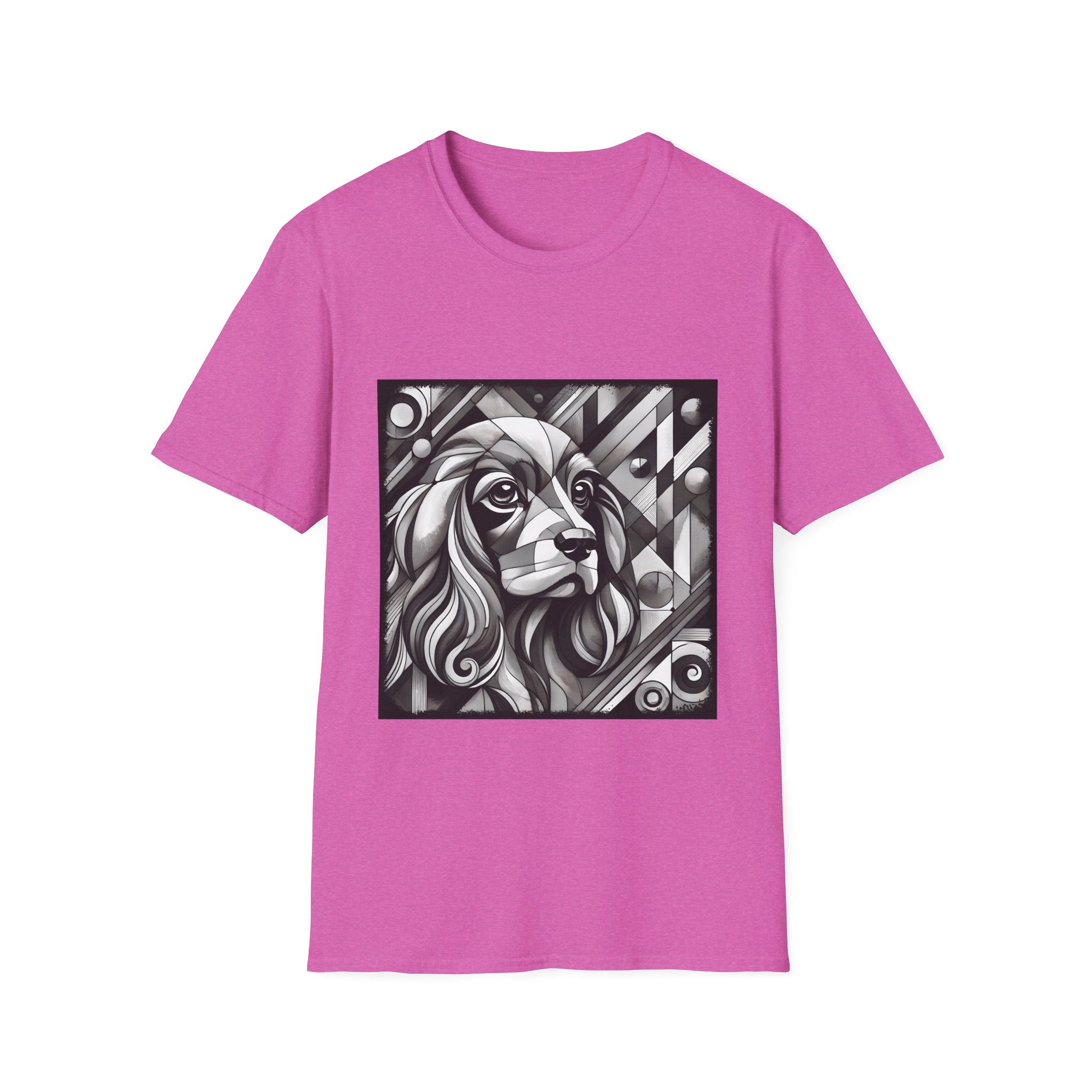 Cocker Spaniel B&W Bold Geometric | Unisex Dog T-Shirt