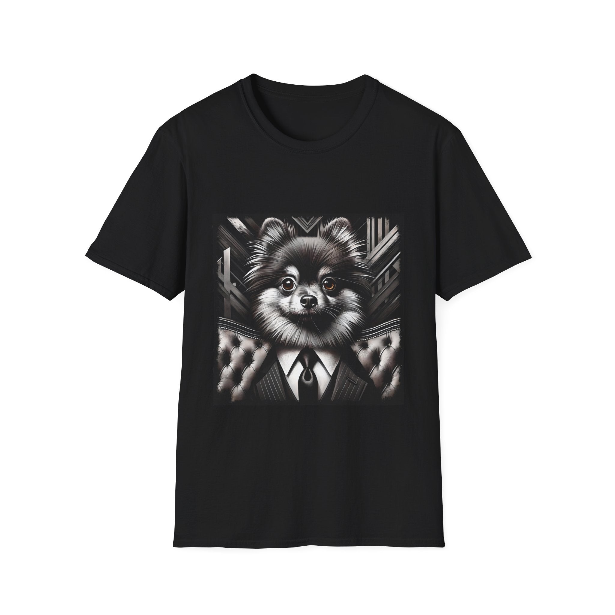 Pomeranian B&W Bold Eyes | Unisex Dog T-Shirt