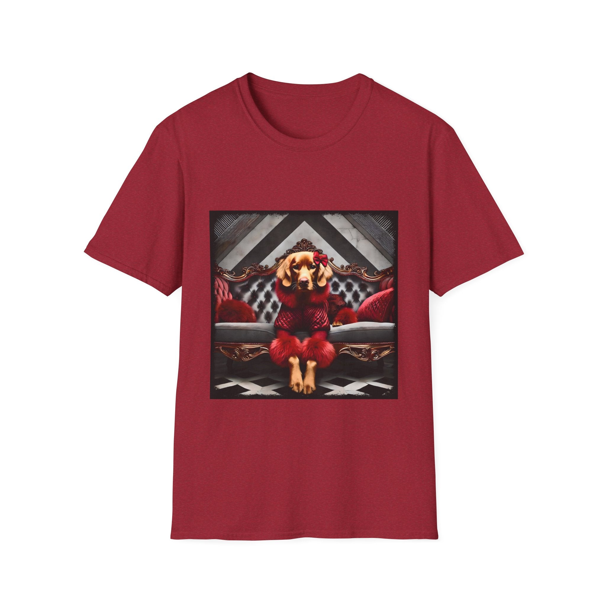 Golden Retriever Crimson Chic | Unisex Dog T-Shirt