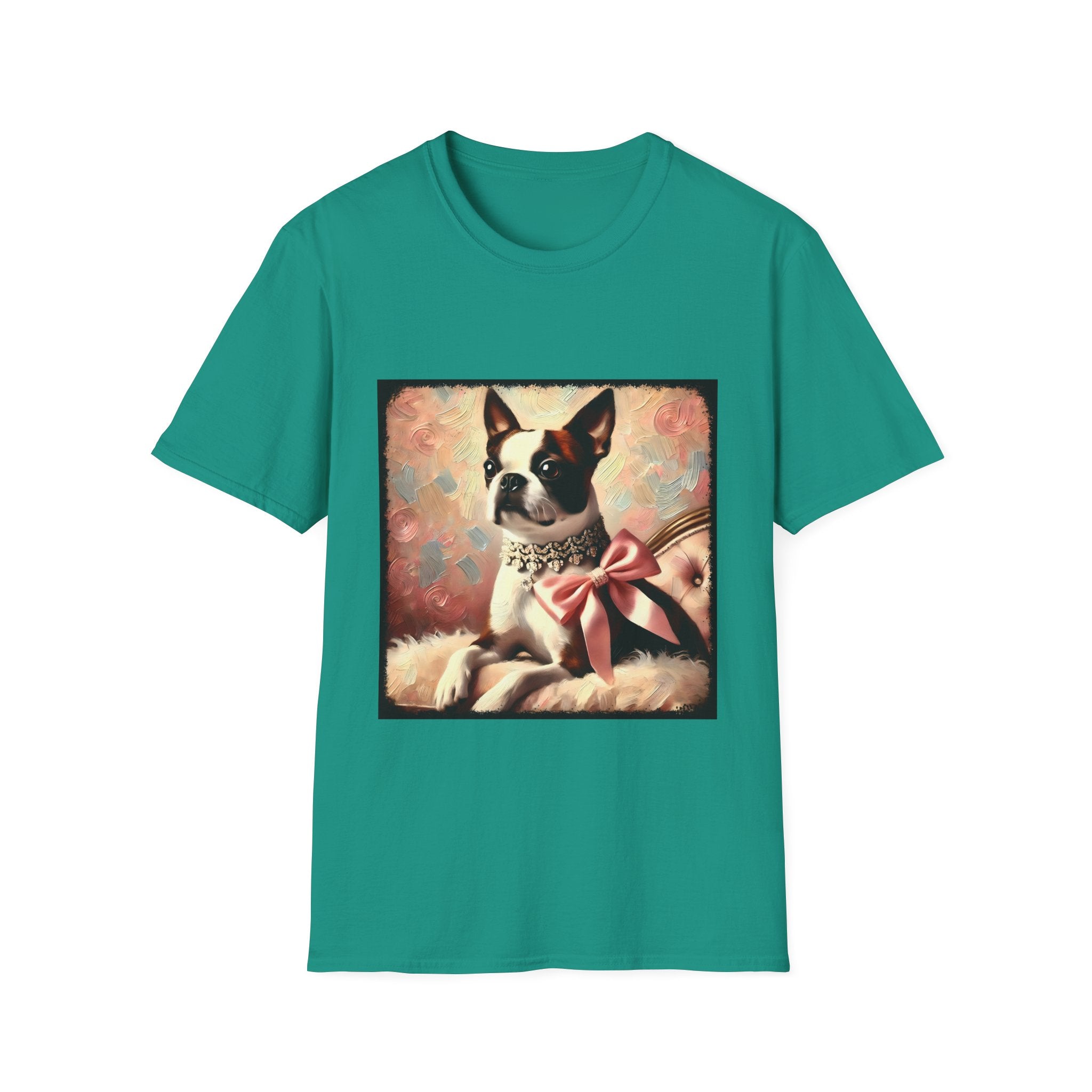 Boston Terrier Pink Bow Classic | Unisex Dog T-Shirt