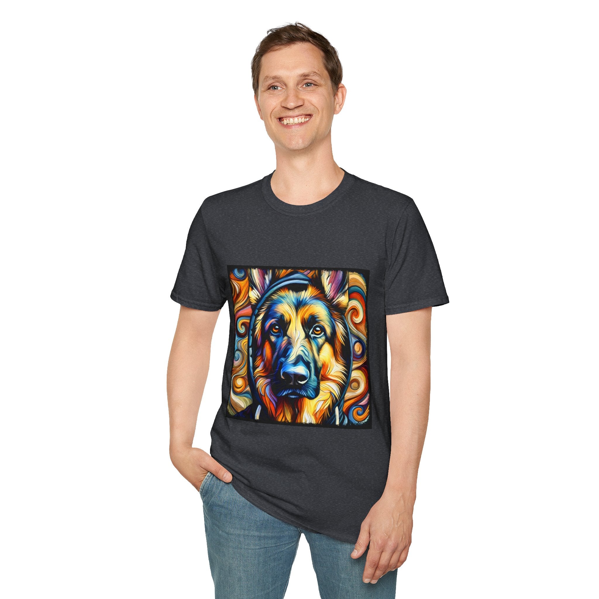 German Shepherd Relaxed Swirl | Unisex Dog T-Shirt