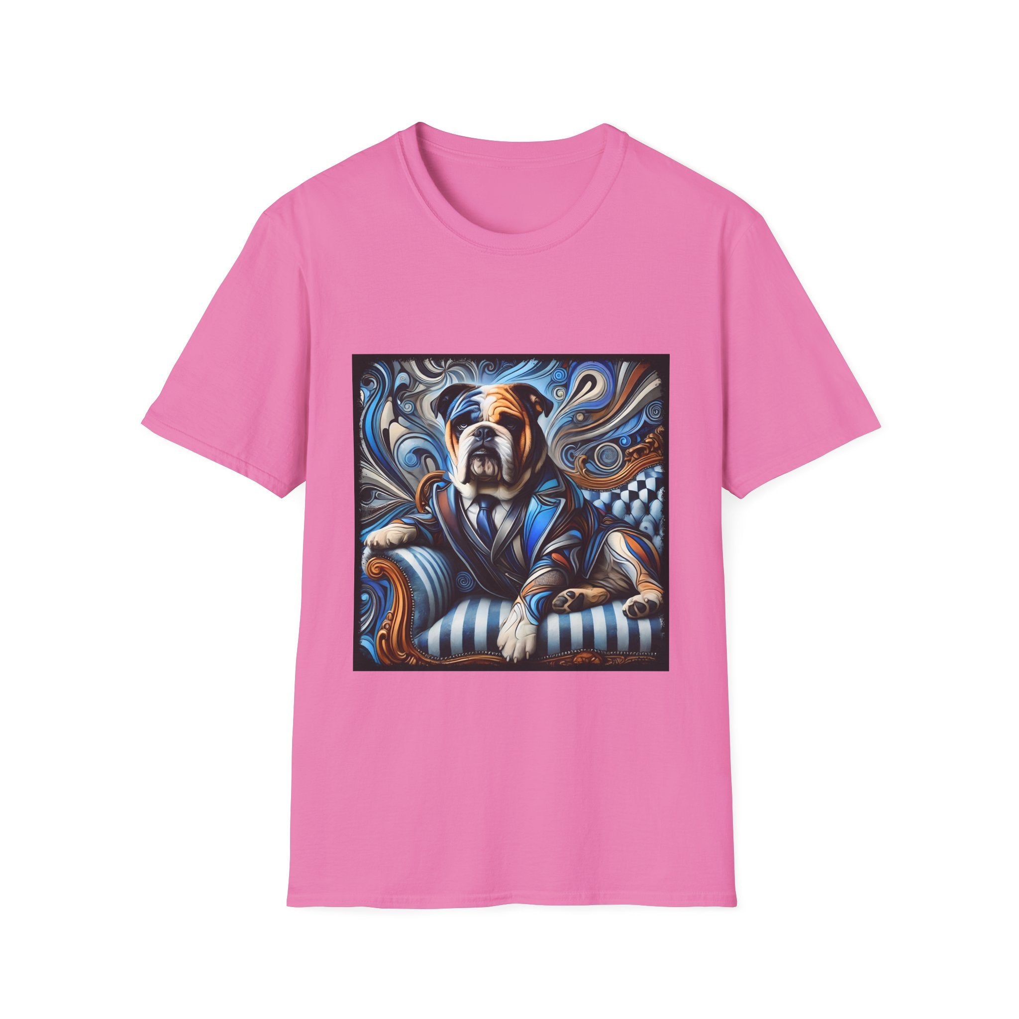 Bulldog Blue Swirl | Unisex Dog T-Shirt