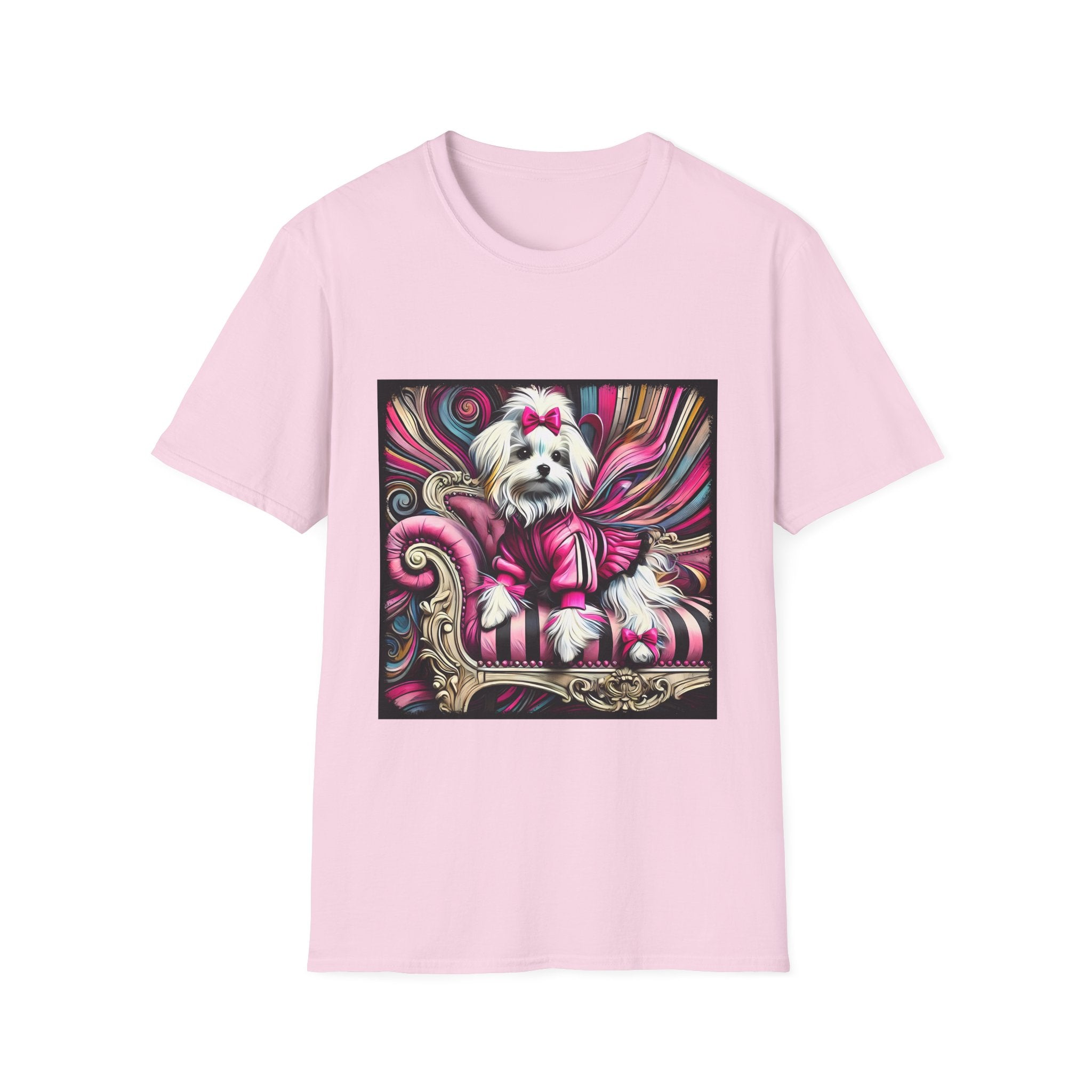 Maltese Pink Swirl | Unisex Dog T-Shirt