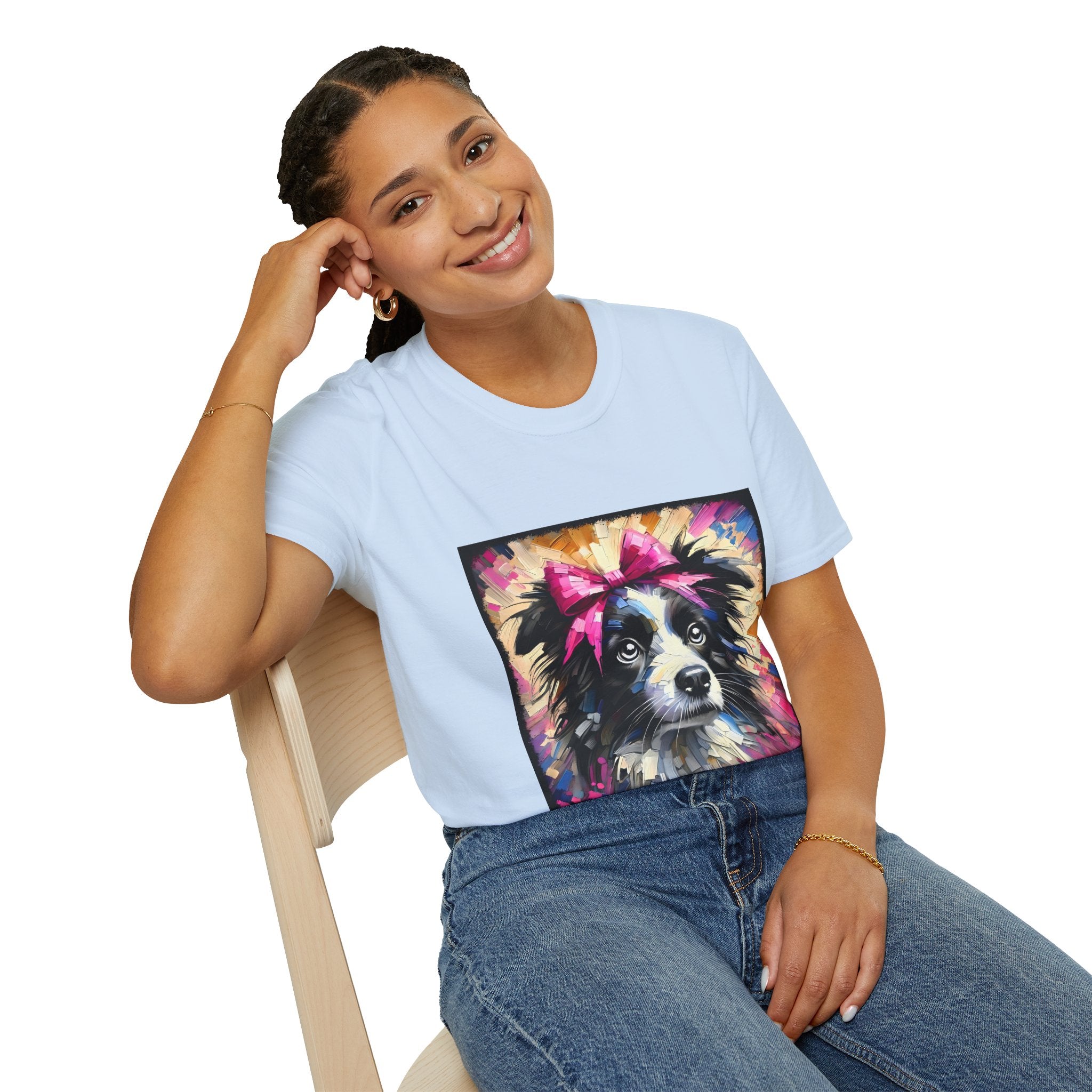 Border Collie Pink Bow Classic | Unisex Dog T-Shirt