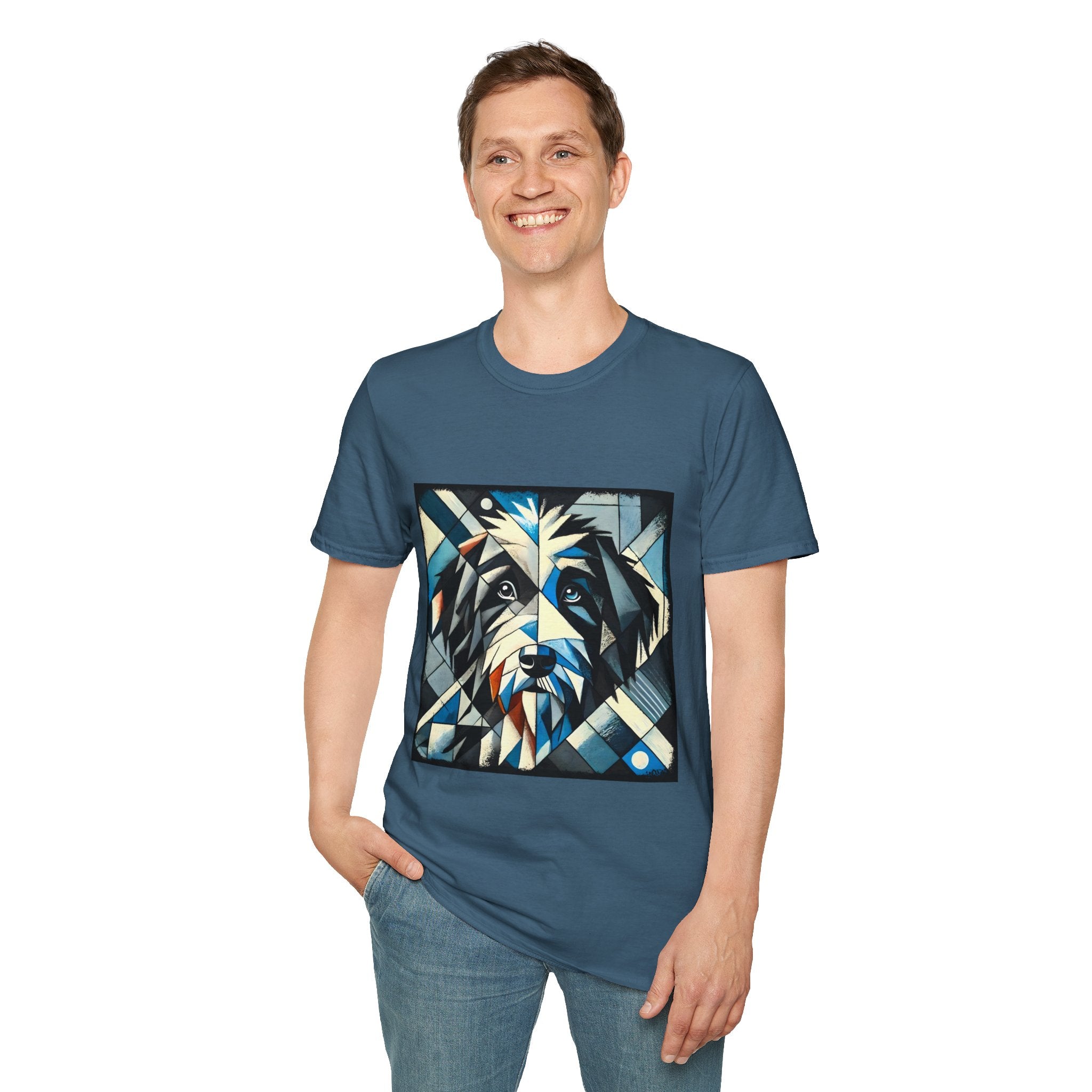 Bernedoodle Blue Geometric | Unisex Dog T-Shirt