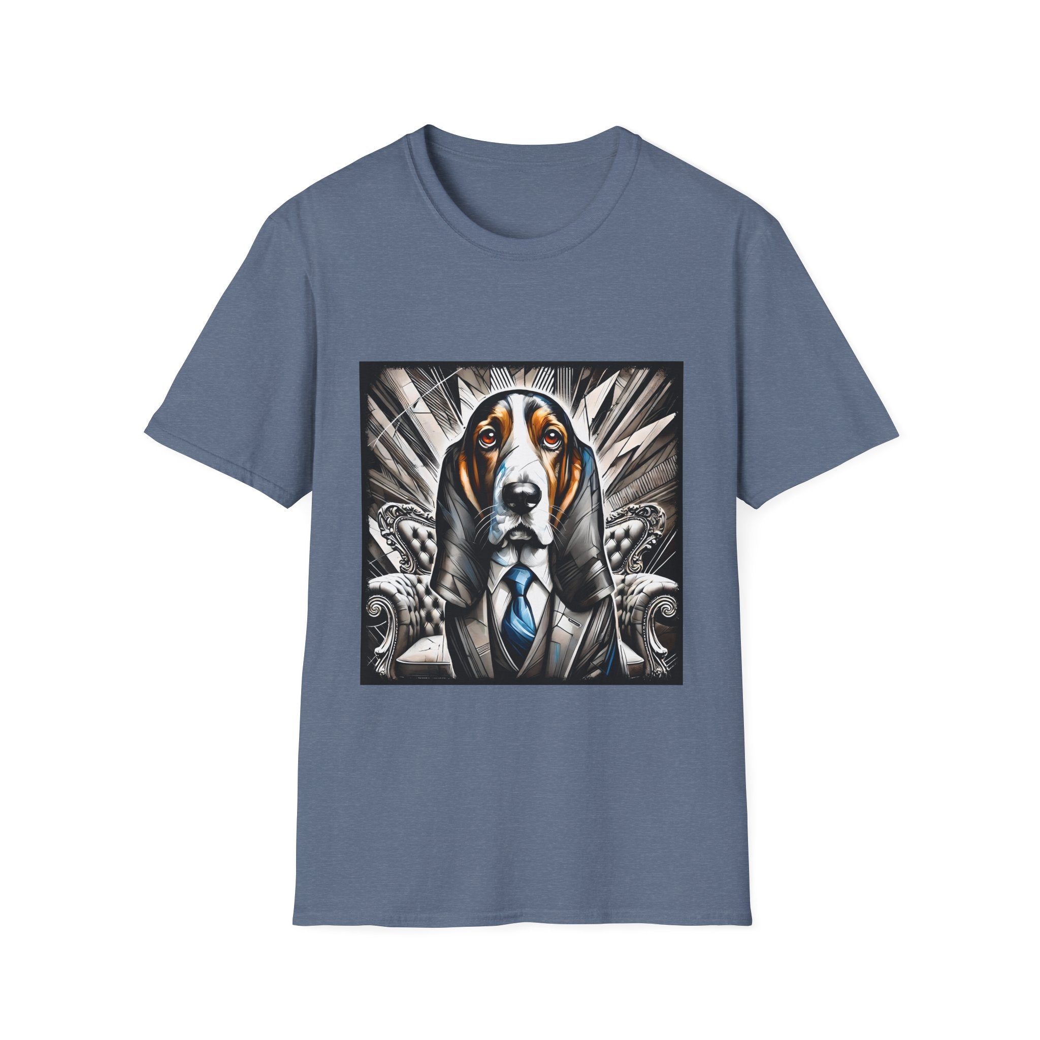 Basset Hound B&W Bold Eyes | Unisex Dog T-Shirt