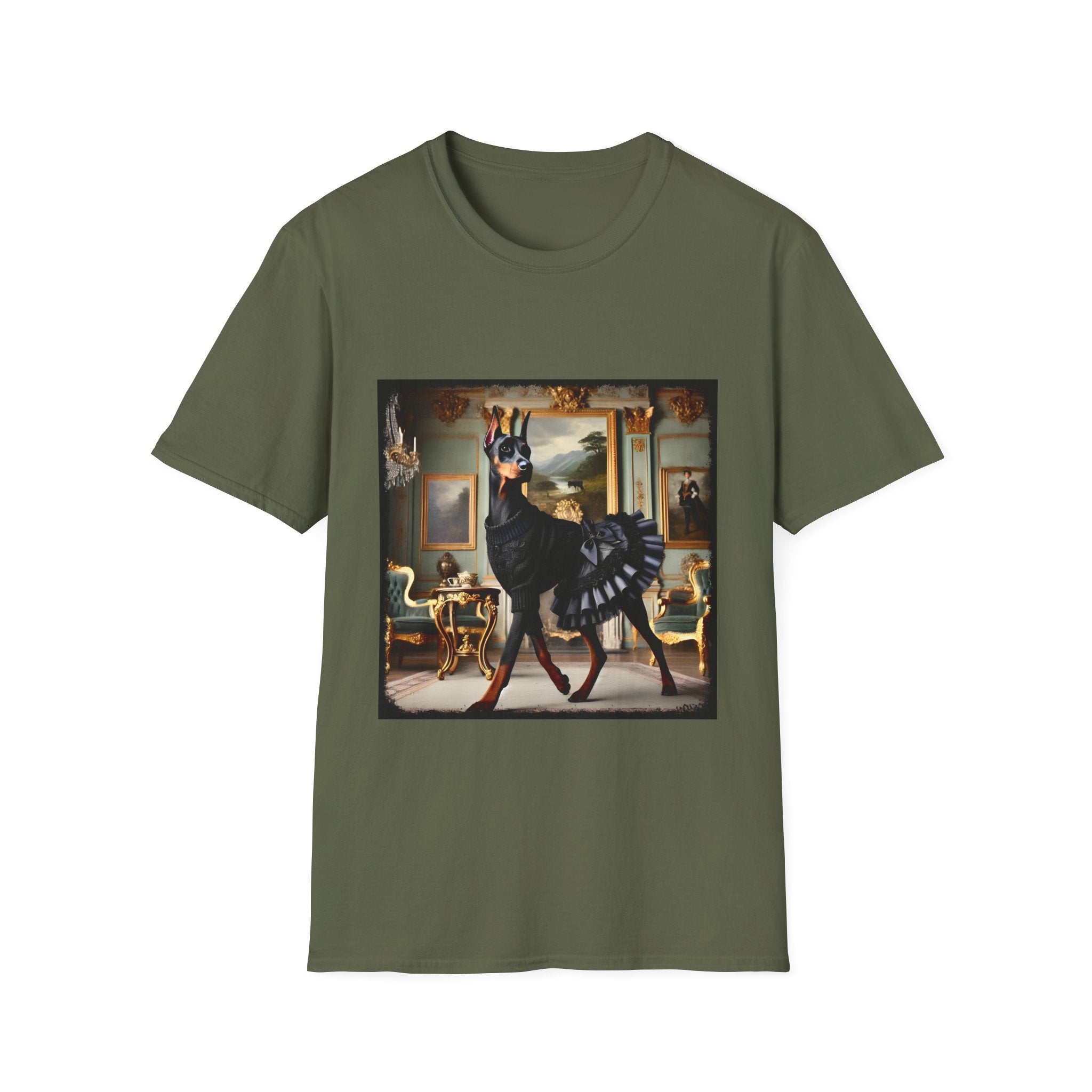 Doberman Pinscher Runway Rich | Unisex Dog T-Shirt