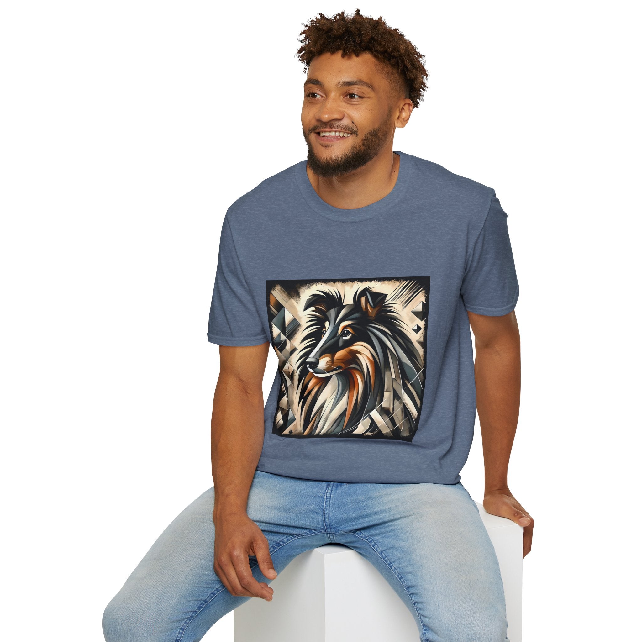 Collie Bold Geometric | Unisex Dog T-Shirt