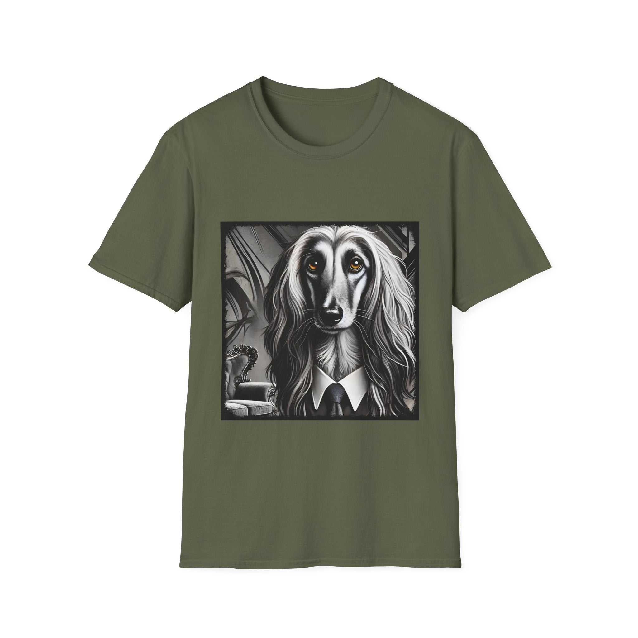 Afghan Hound B&W Bold Eyes | Unisex Dog T-Shirt