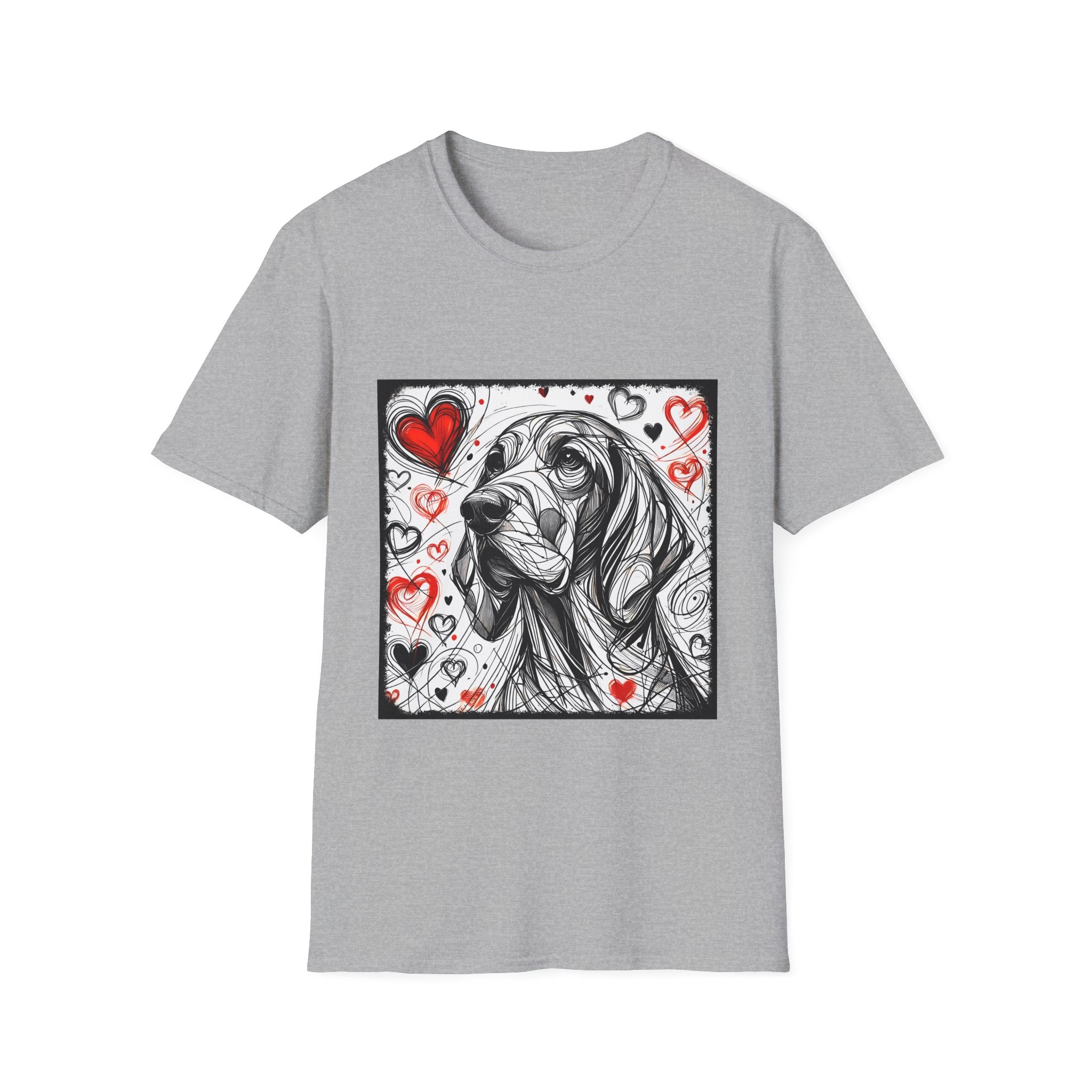 Coonhound Bold Heart Sketch | Unisex Dog T-Shirt