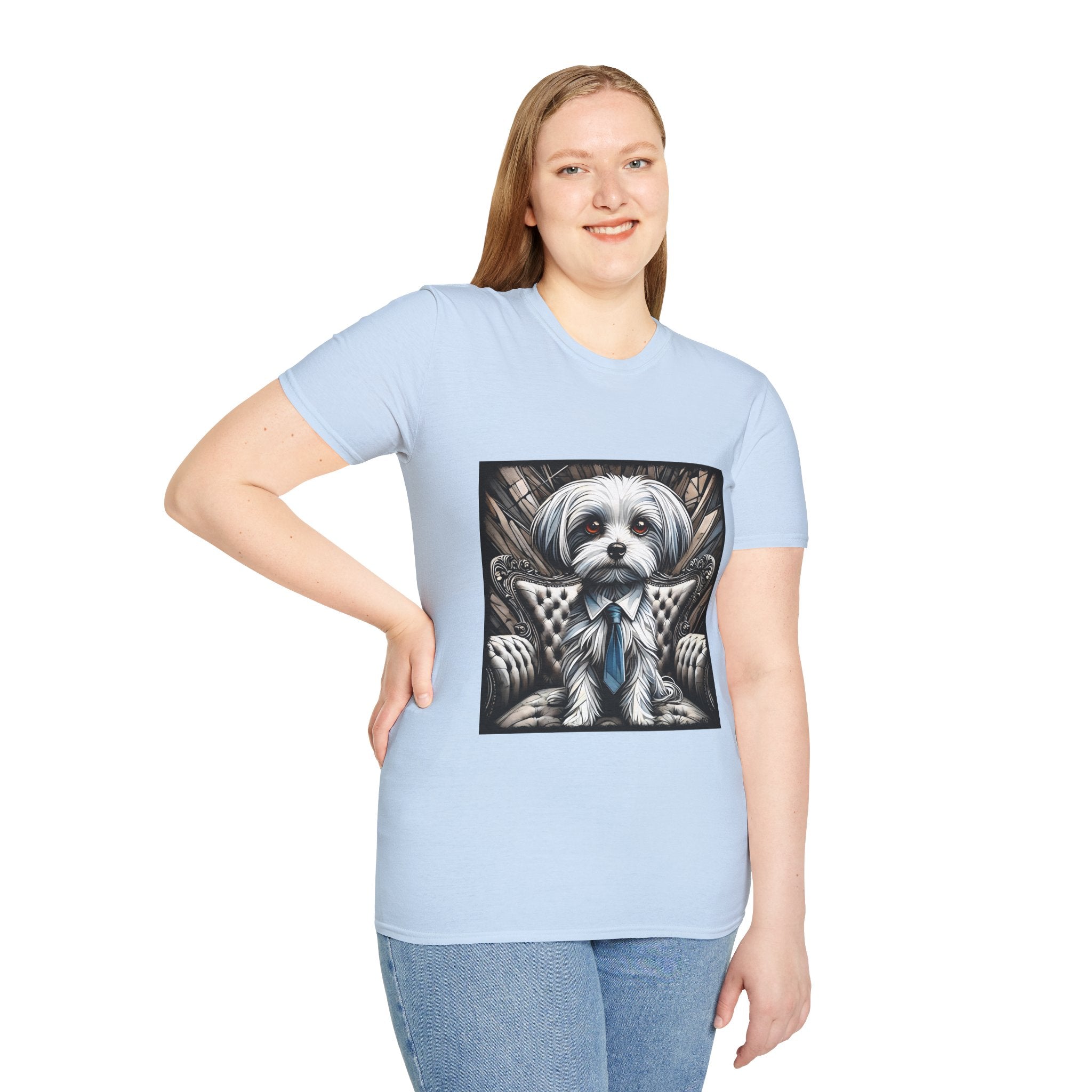 Maltese B&W Bold Eyes | Unisex Dog T-Shirt