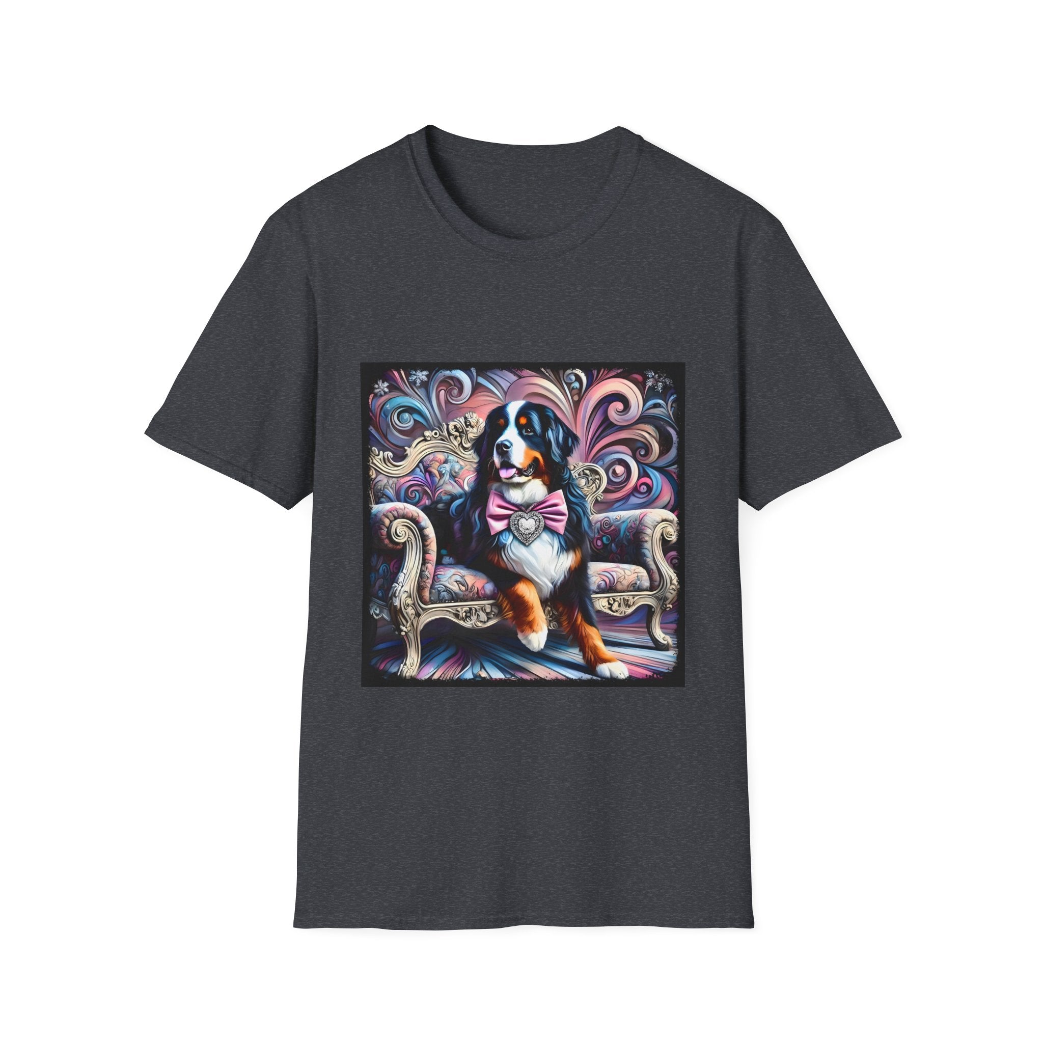 Bernese Mountain Dog Purple Diamond Vivid Swirl | Unisex Dog T-Shirt