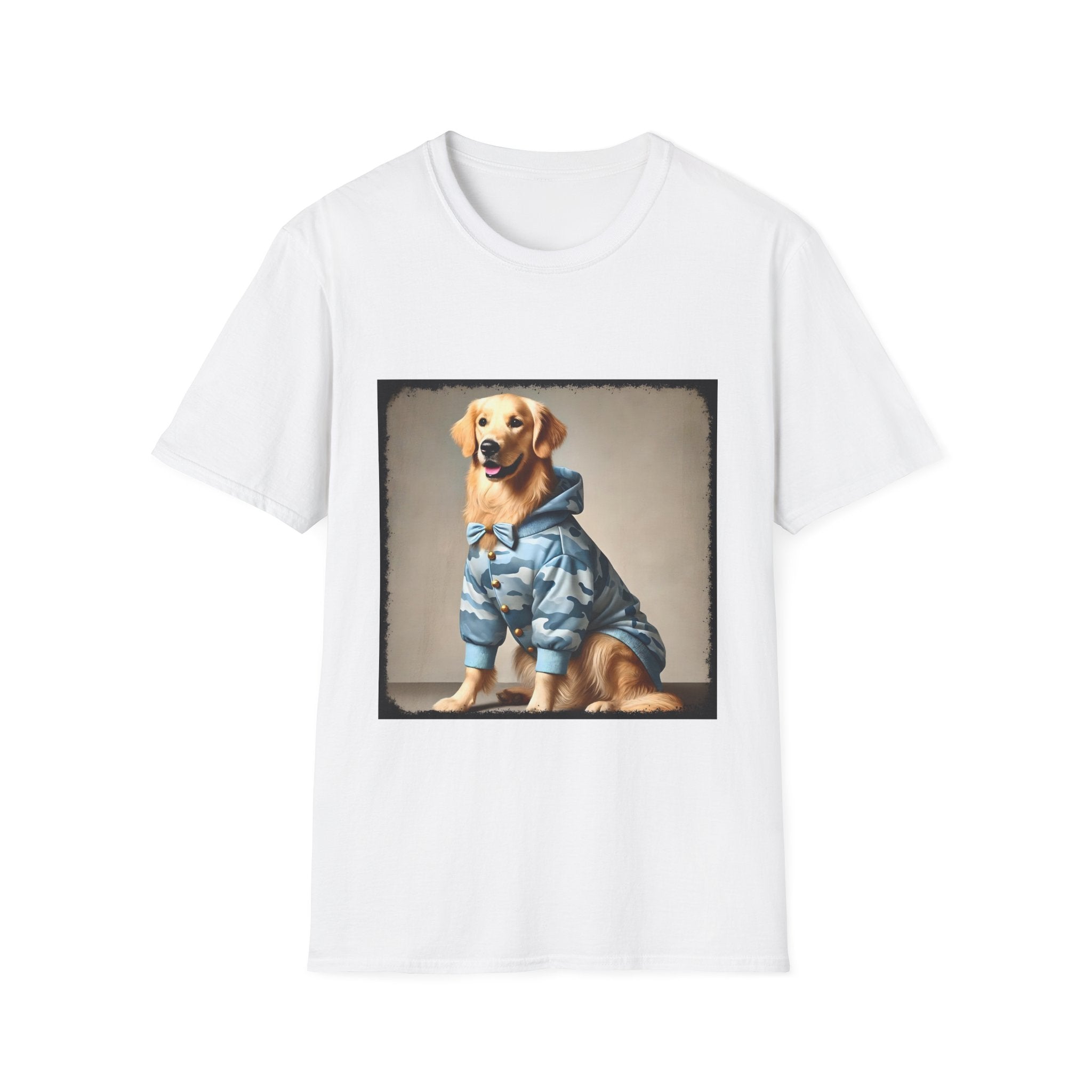 Golden Retriever Blue Camo Cutie | Unisex Softstyle T-Shirt