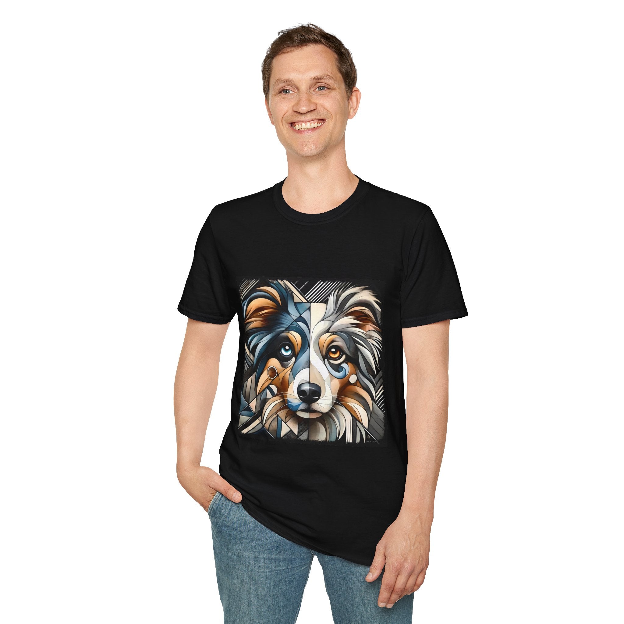 Miniature American Shepherd Merle Geometric | Unisex Dog T-Shirt