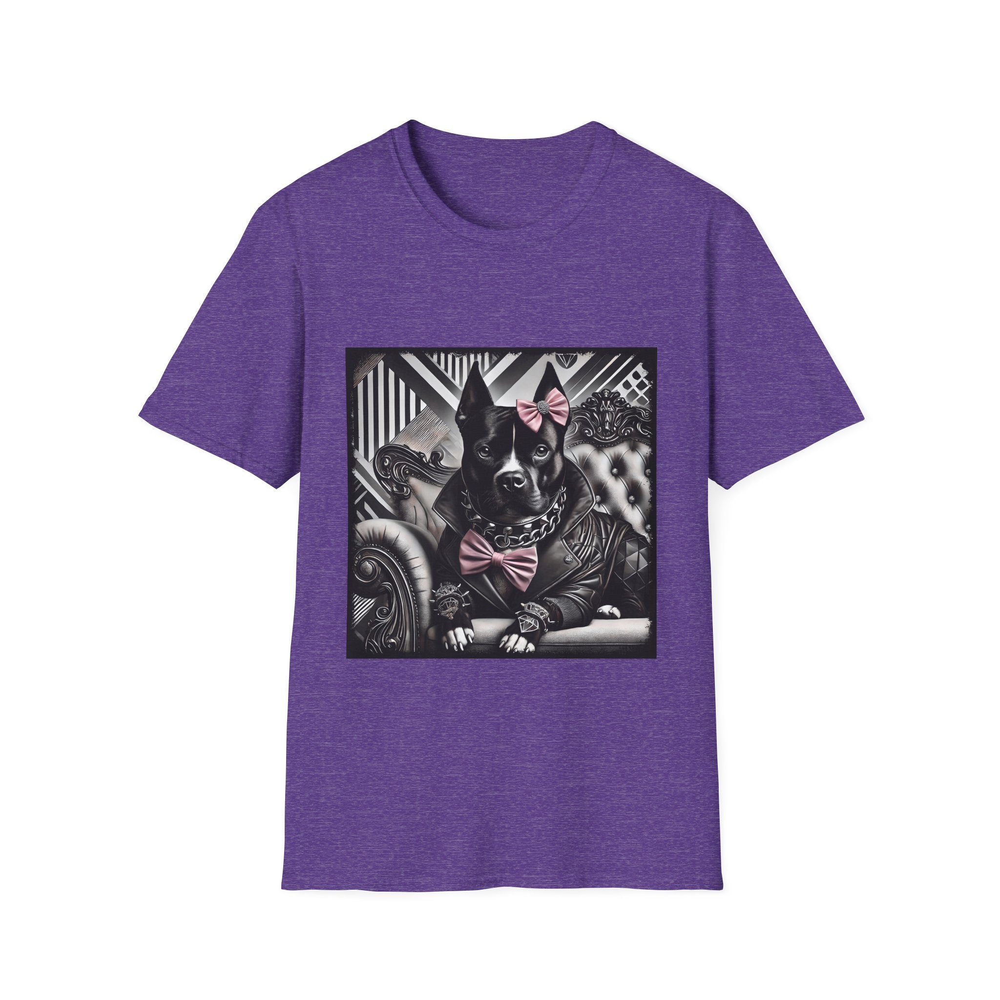 American Pit Bull Terrier B&W Pink Bow Rocker | Unisex Dog T-Shirt