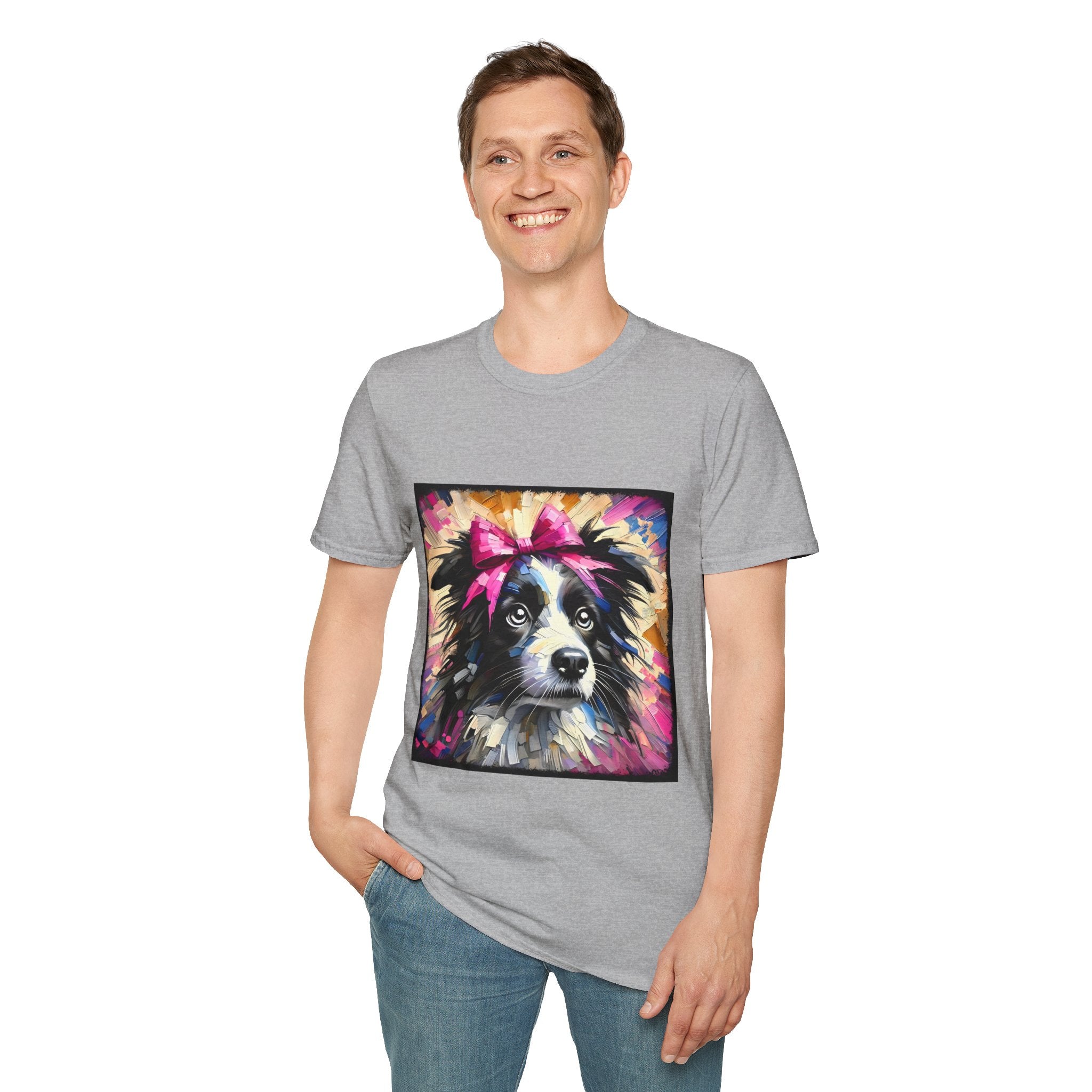 Border Collie Pink Bow Classic | Unisex Dog T-Shirt