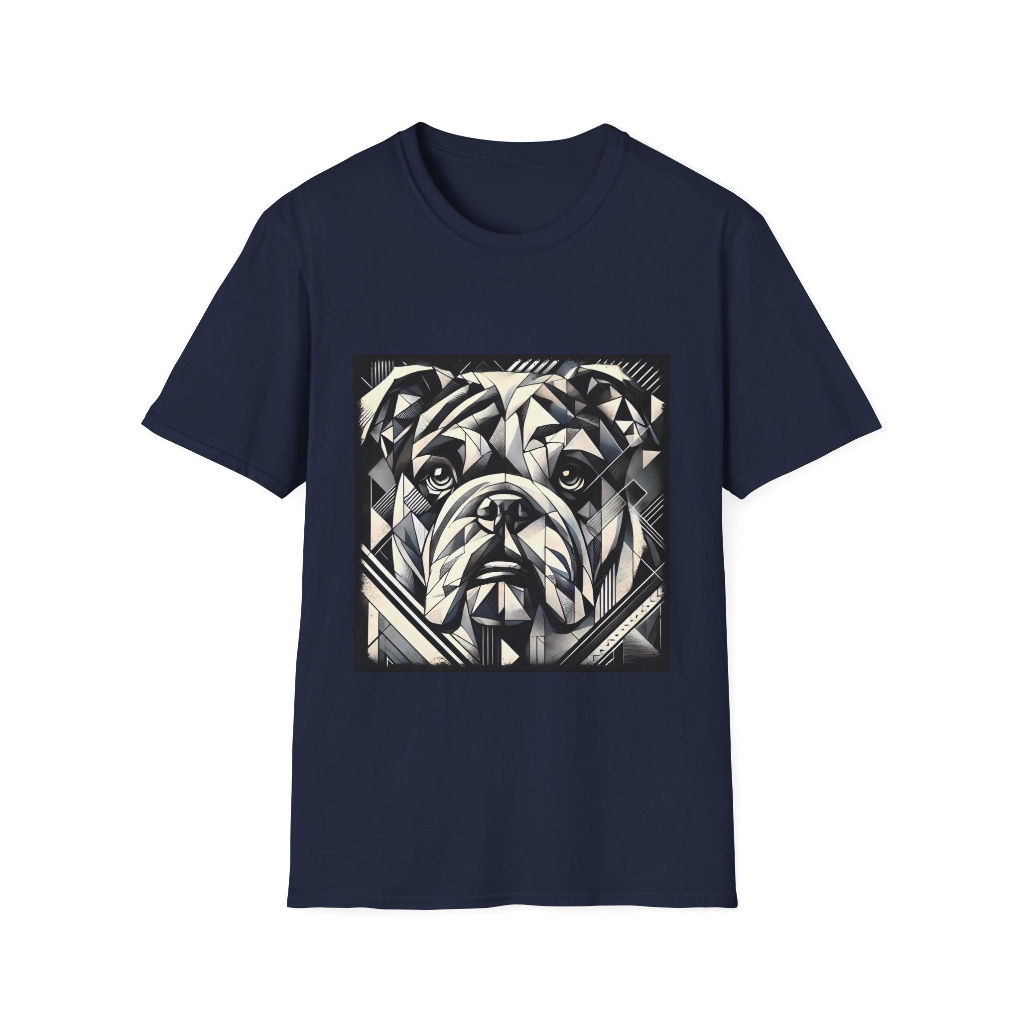 Bulldog B&W Geometric | Unisex Dog T-Shirt