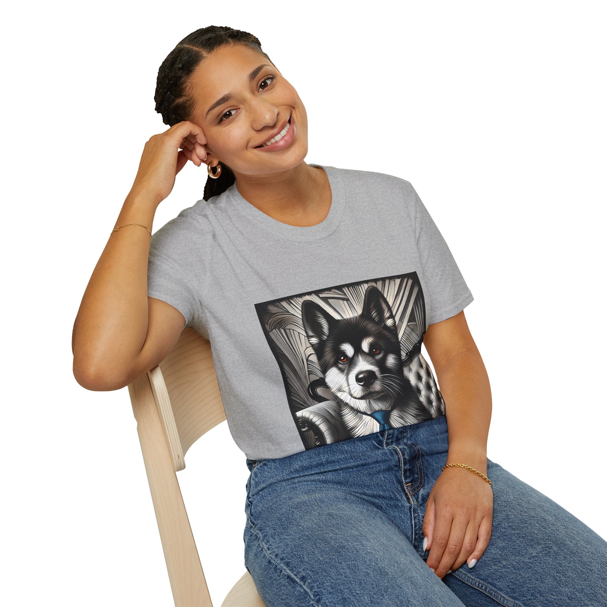 Akita B&W Bold Eyes | Unisex Dog T-Shirt