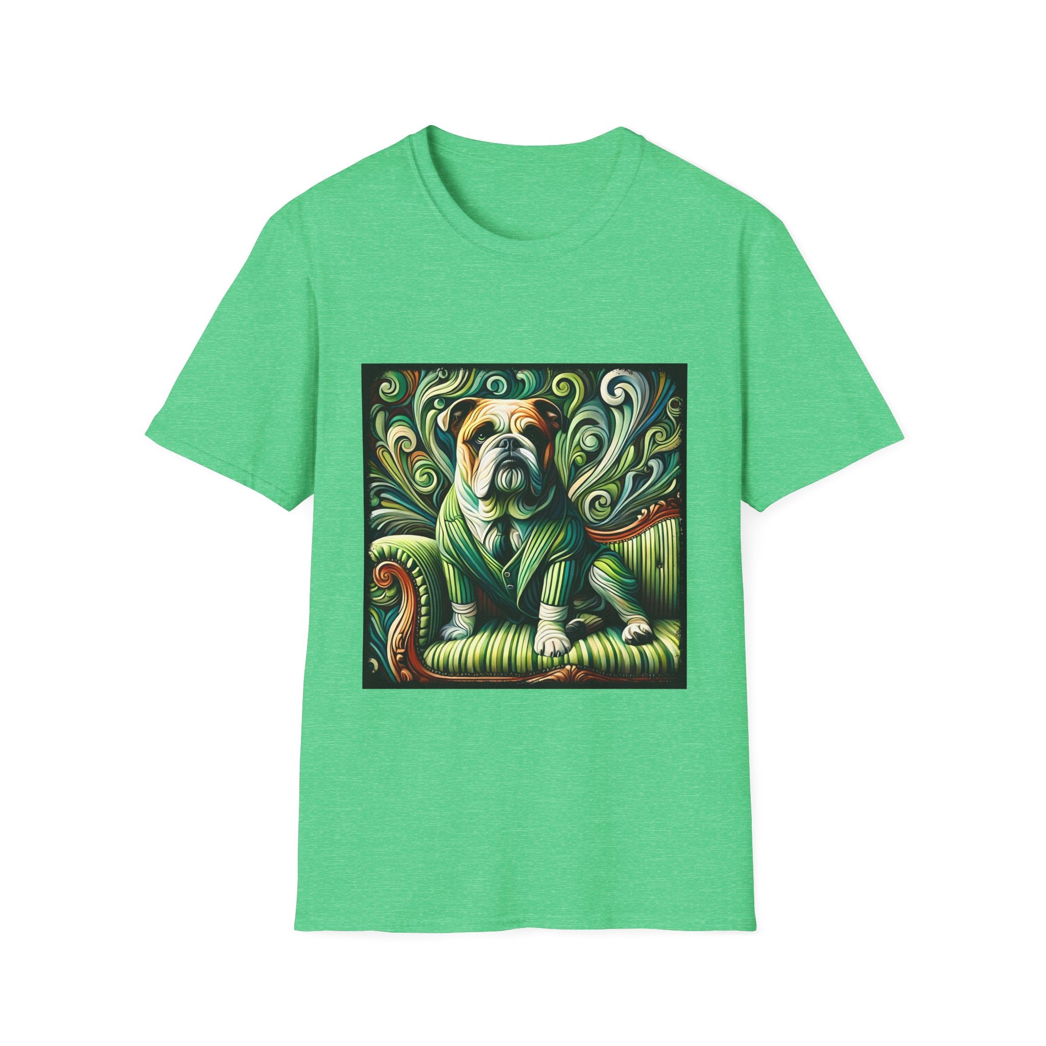 Bulldog Green Swirl | Unisex Dog T-Shirt