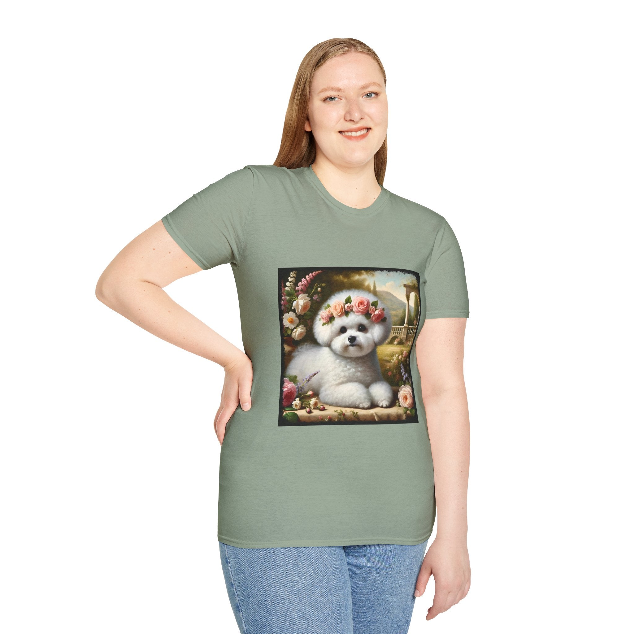 Bichon Frise Rose Pup | Unisex Dog T-Shirt