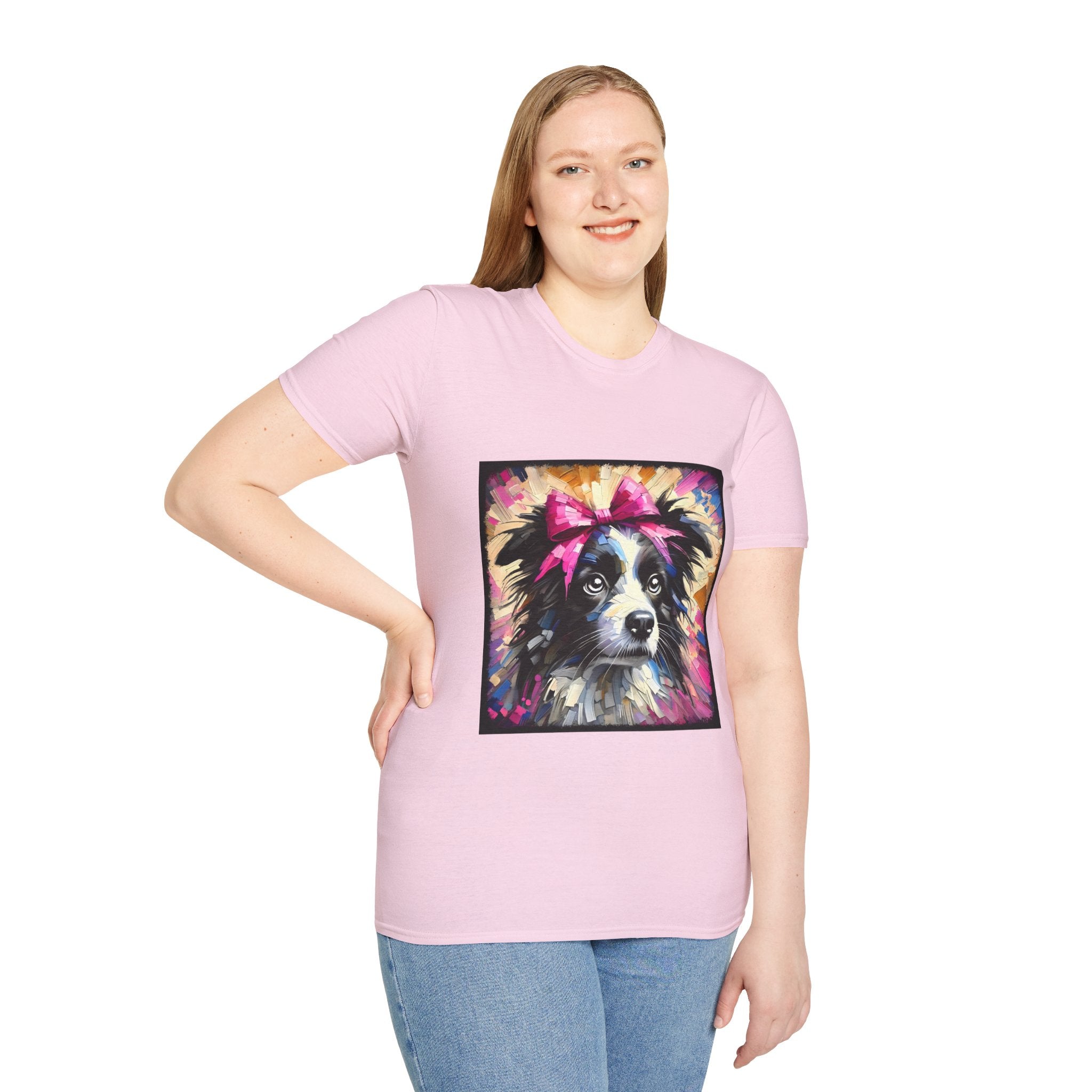 Border Collie Pink Bow Classic | Unisex Dog T-Shirt