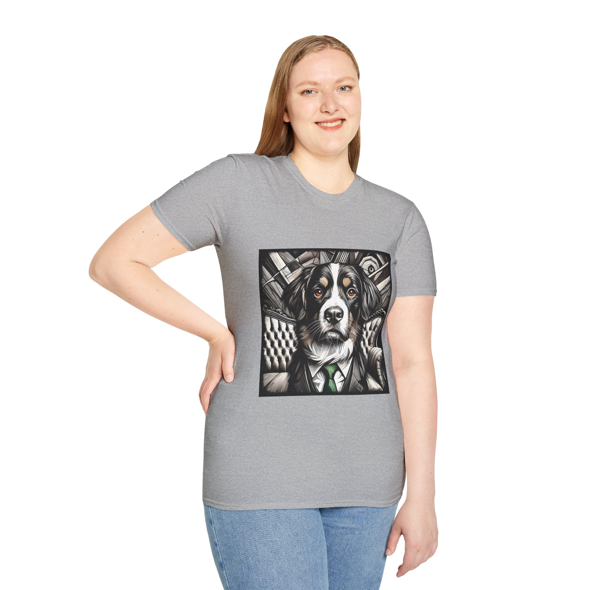 Bernese Mountain Dog B&W Bold Eyes | Unisex Dog T-Shirt
