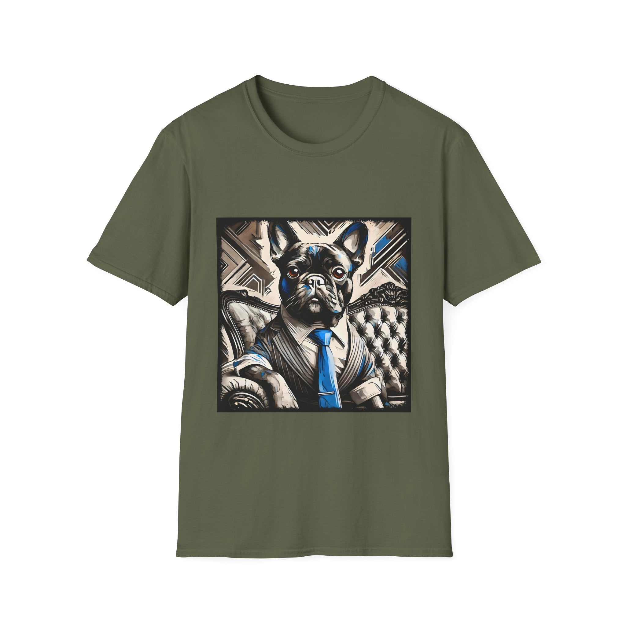 French Bulldog B&W Blue Tie | Unisex Dog T-Shirt