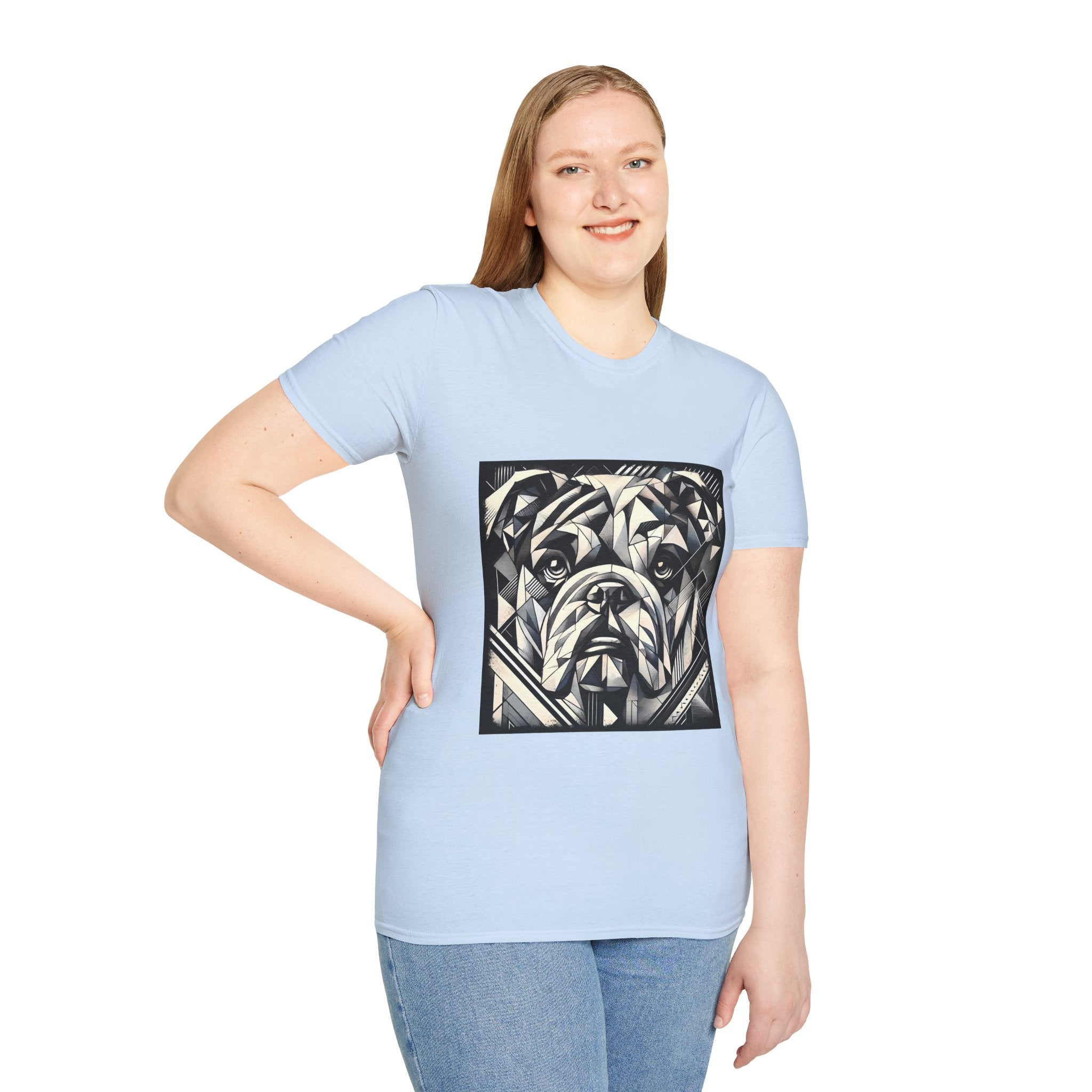 Bulldog B&W Geometric | Unisex Dog T-Shirt