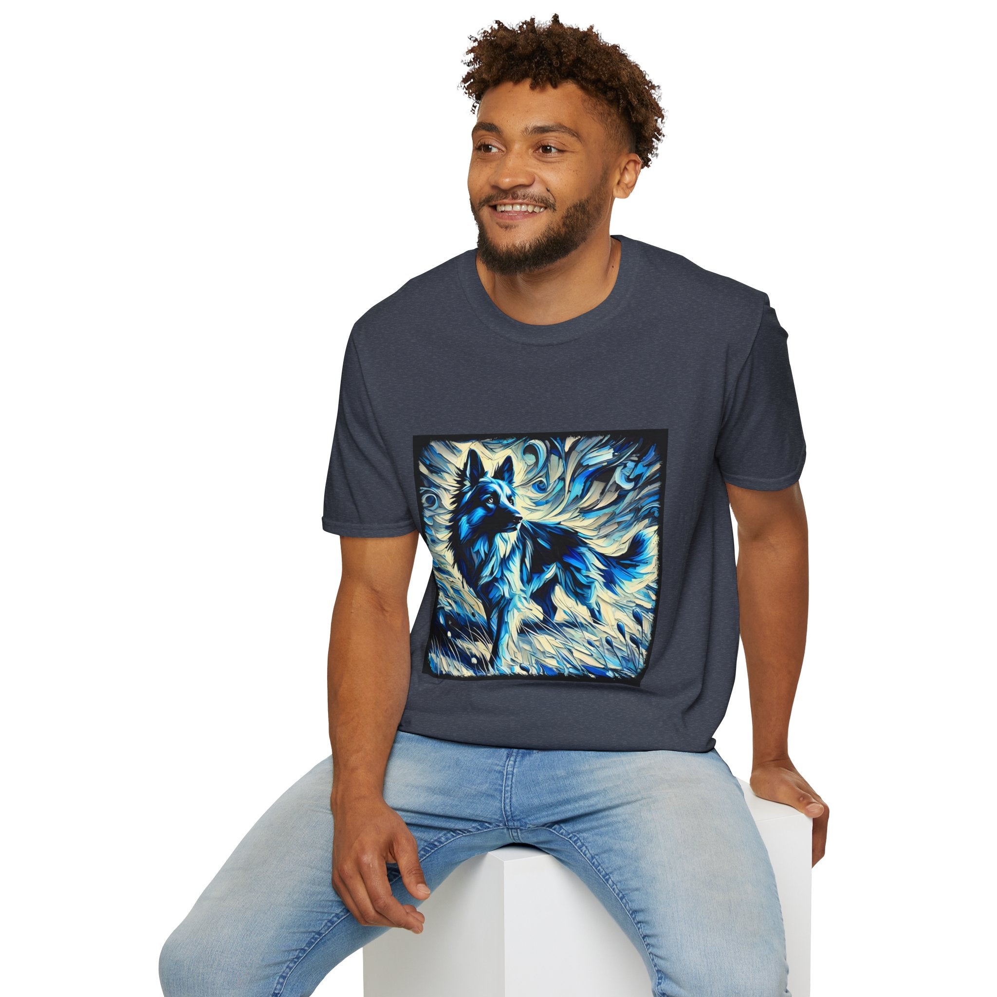 German Shepherd Blue Winter Swirl | Unisex Dog T-Shirt