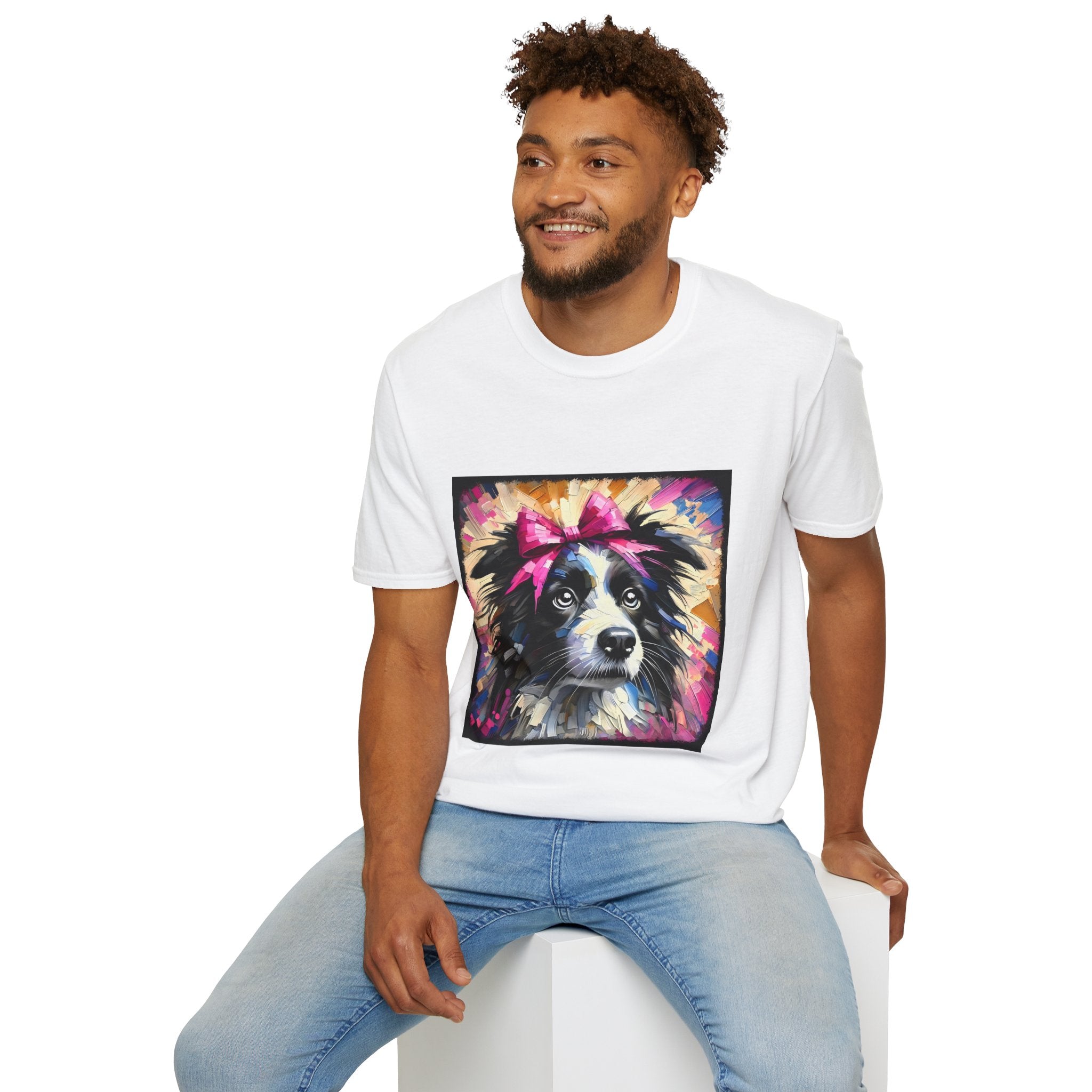 Border Collie Pink Bow Classic | Unisex Dog T-Shirt