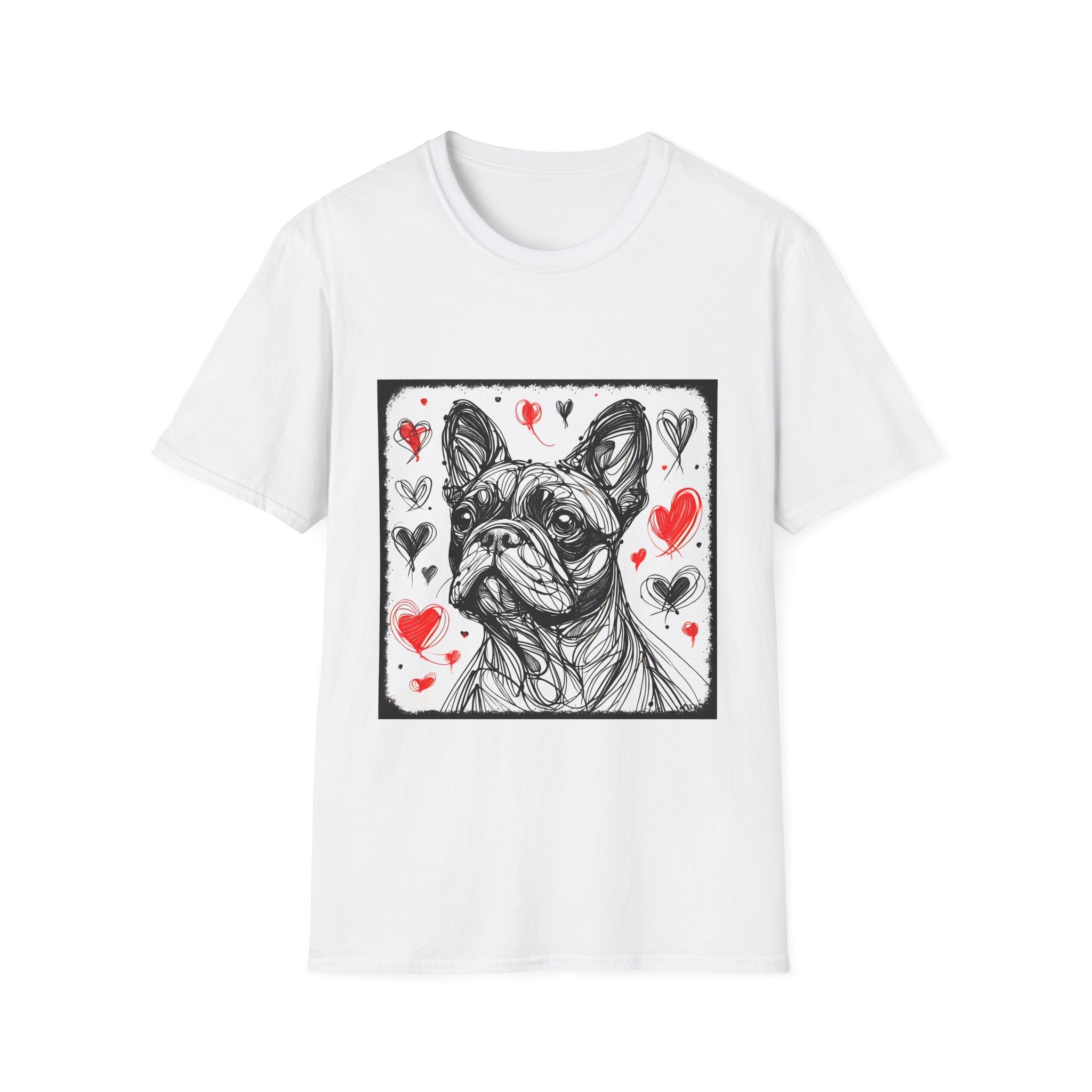 French bulldog Bold Heart Sketch | Unisex Dog T-Shirt
