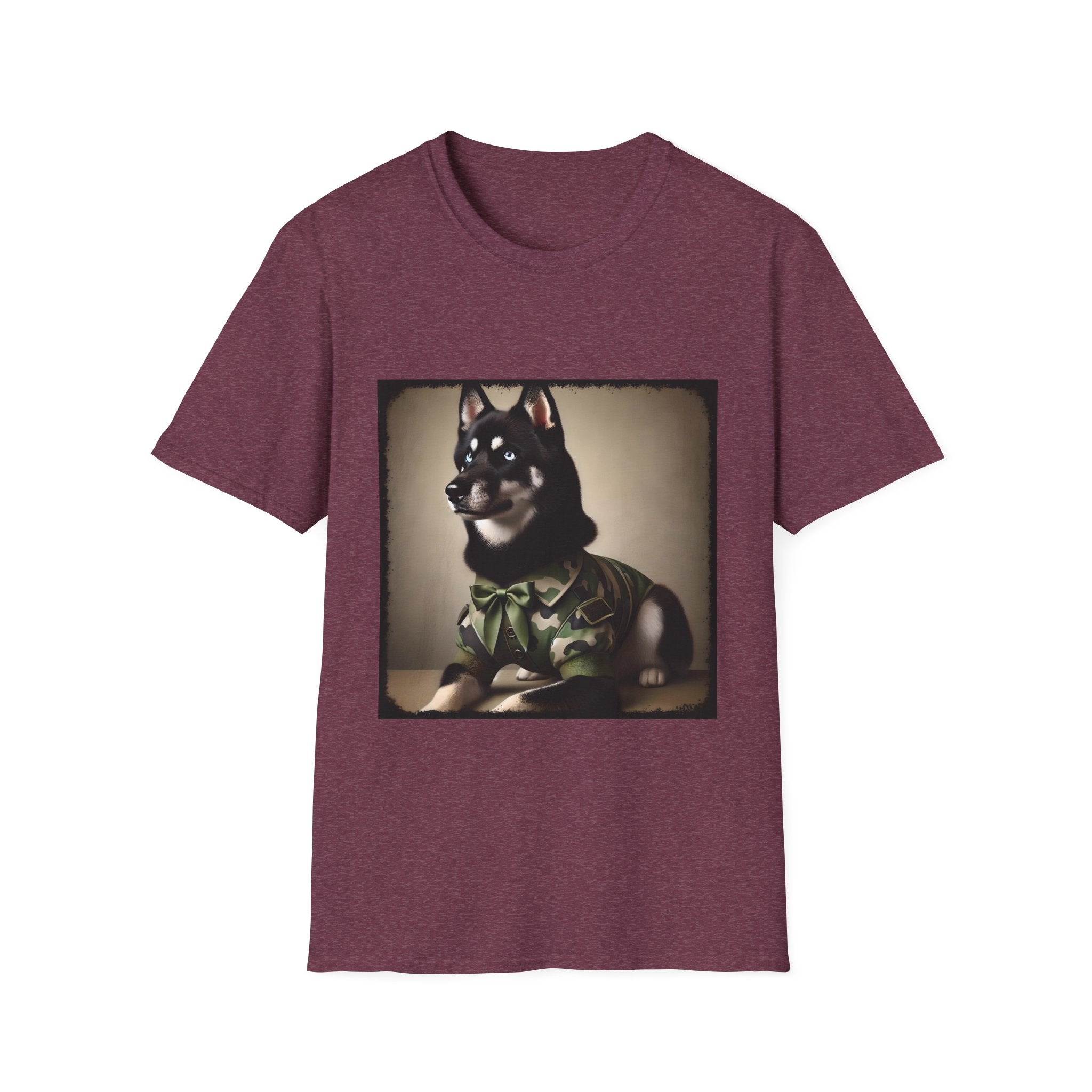 Siberian Husky Green Camo Cutie  | Unisex Dog T-Shirt