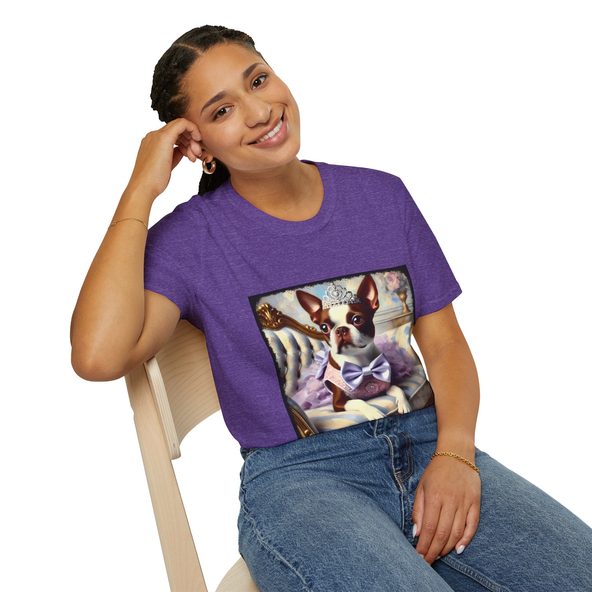 Boston Terrier Purple Princess Classic | Unisex Dog T-Shirt