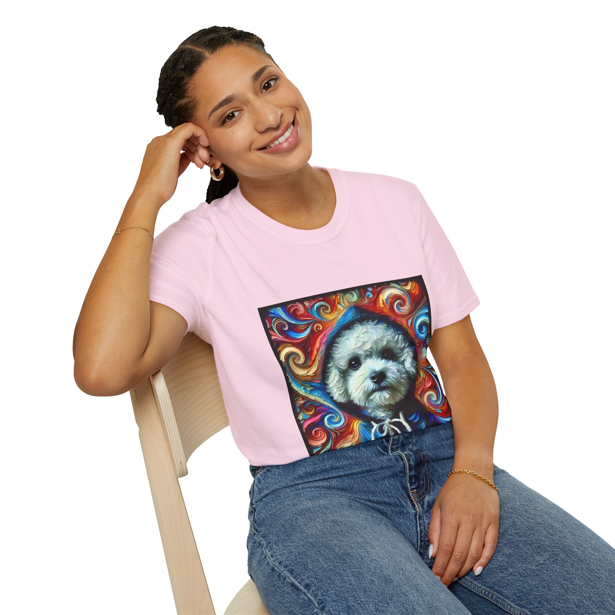 Bichon Frise Street Swirl | Unisex Dog T-Shirt