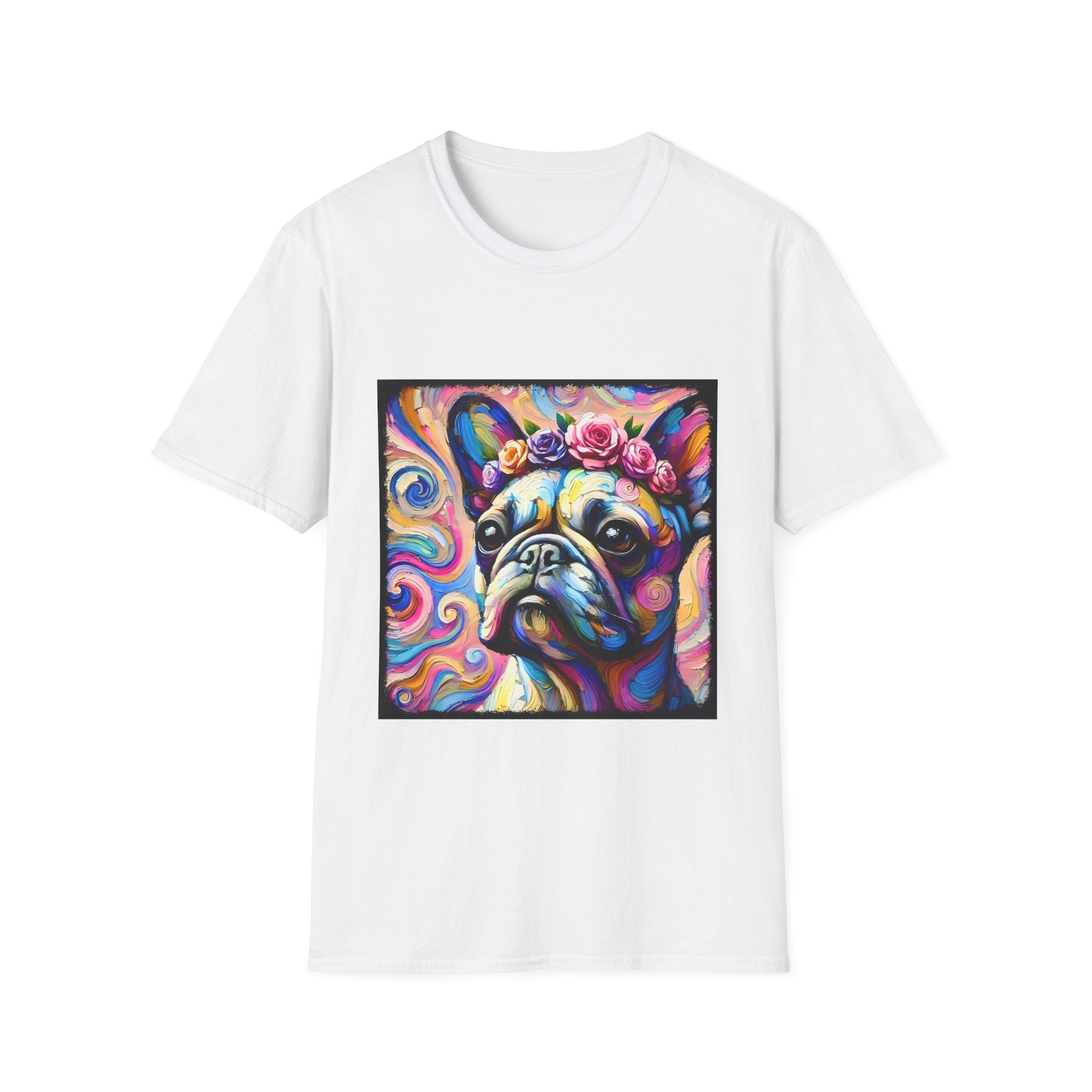 French Bulldog Rose Crown Swirl | Unisex Dog T-Shirt