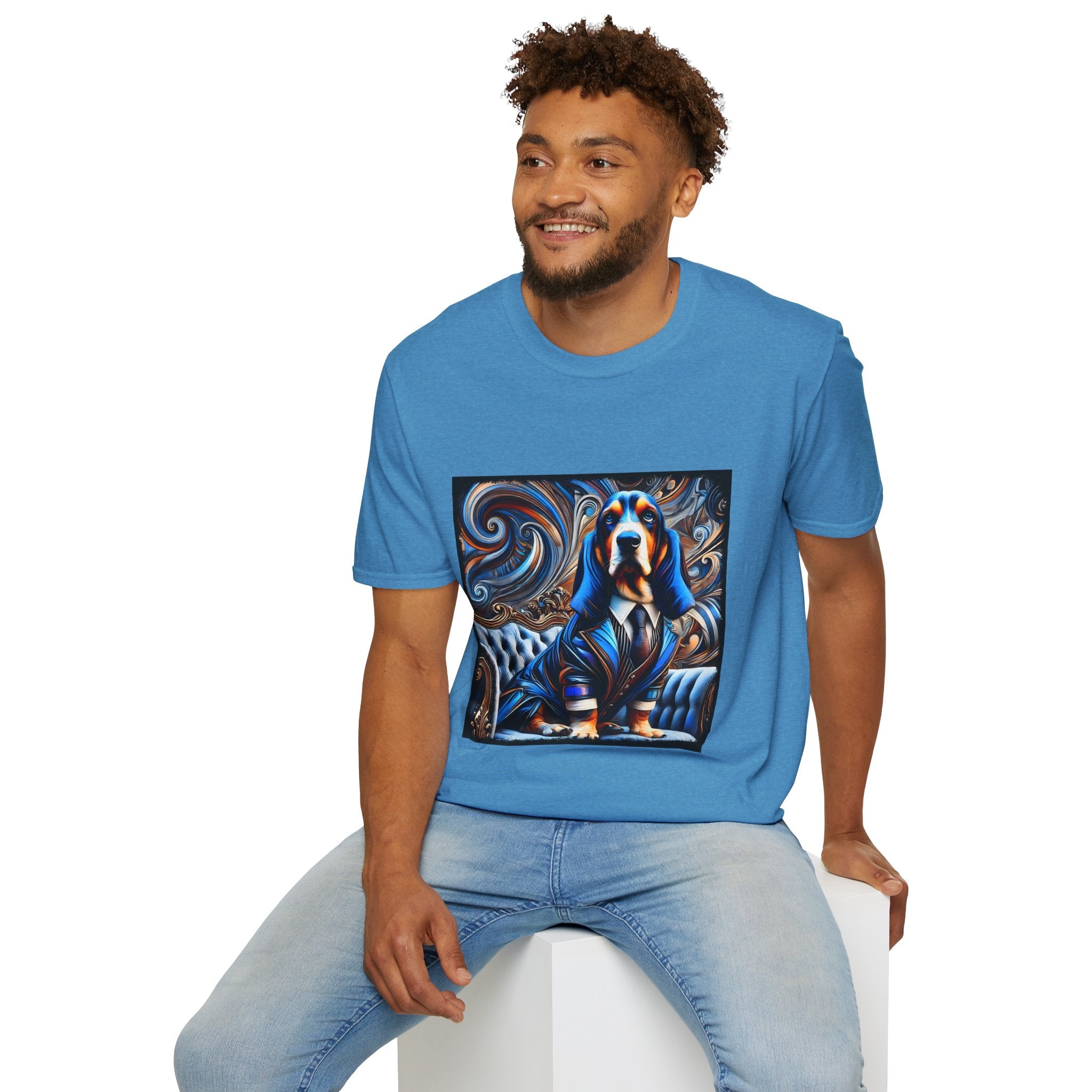 Basset Hound Bold Blue Feels | Unisex Dog T-Shirt