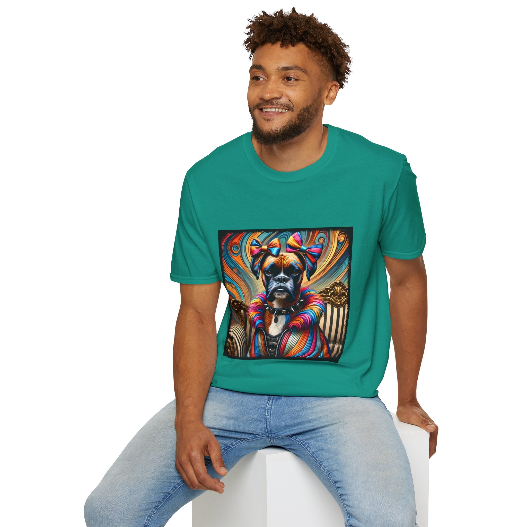 Boxer Rainbow Rocker | Unisex Dog T-Shirt