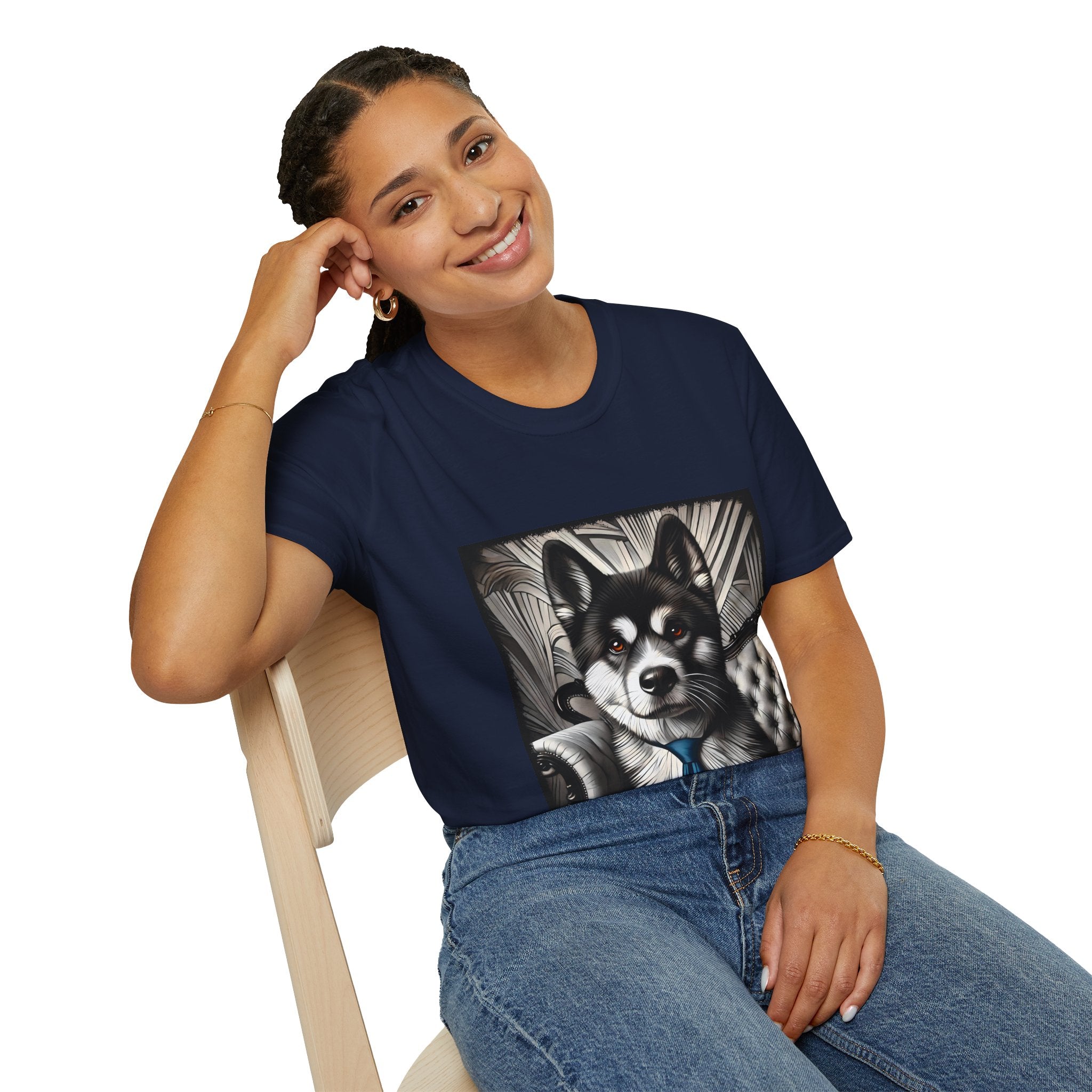 Akita B&W Bold Eyes | Unisex Dog T-Shirt