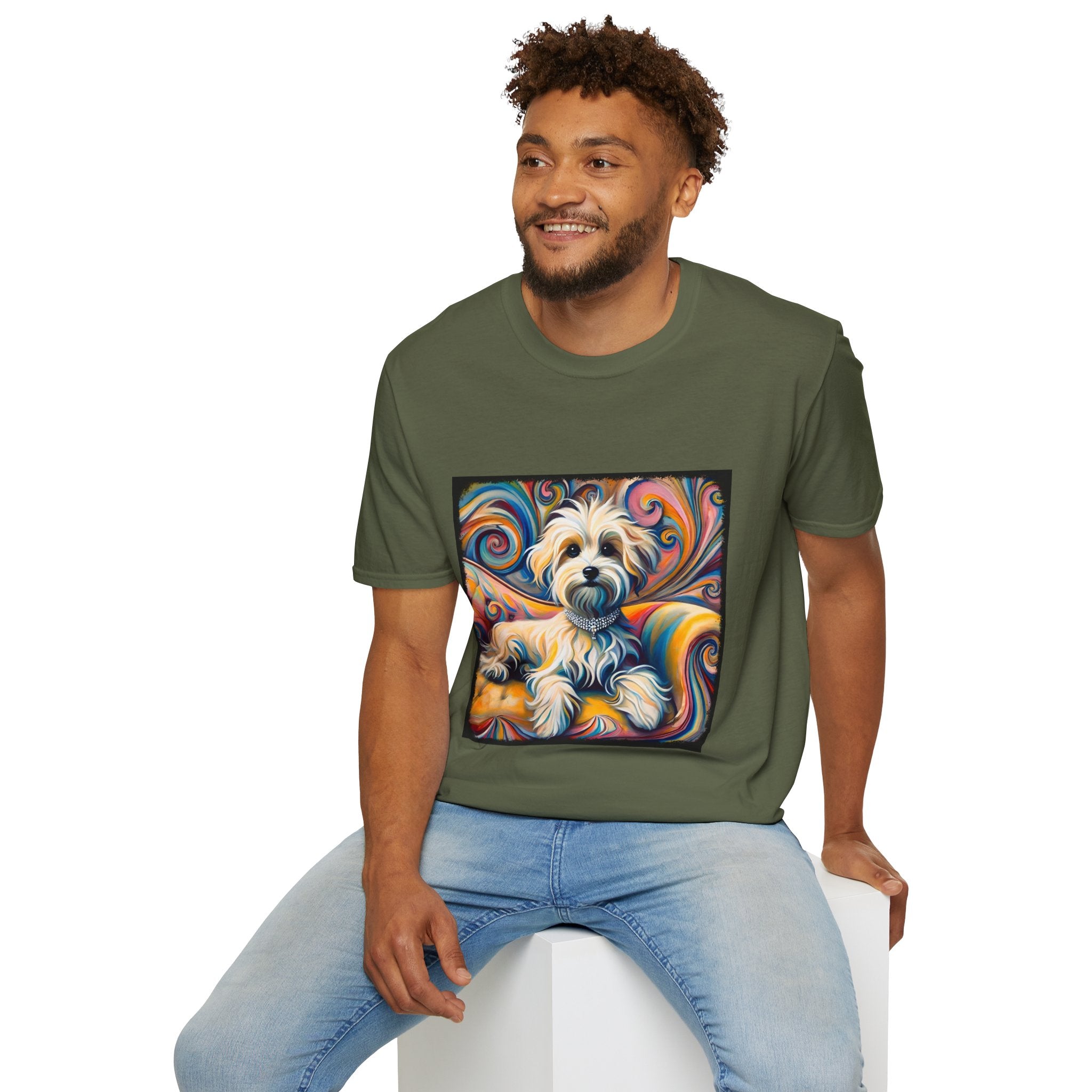 Havanese Whimsical Swirl |  Unisex Dog T-Shirt