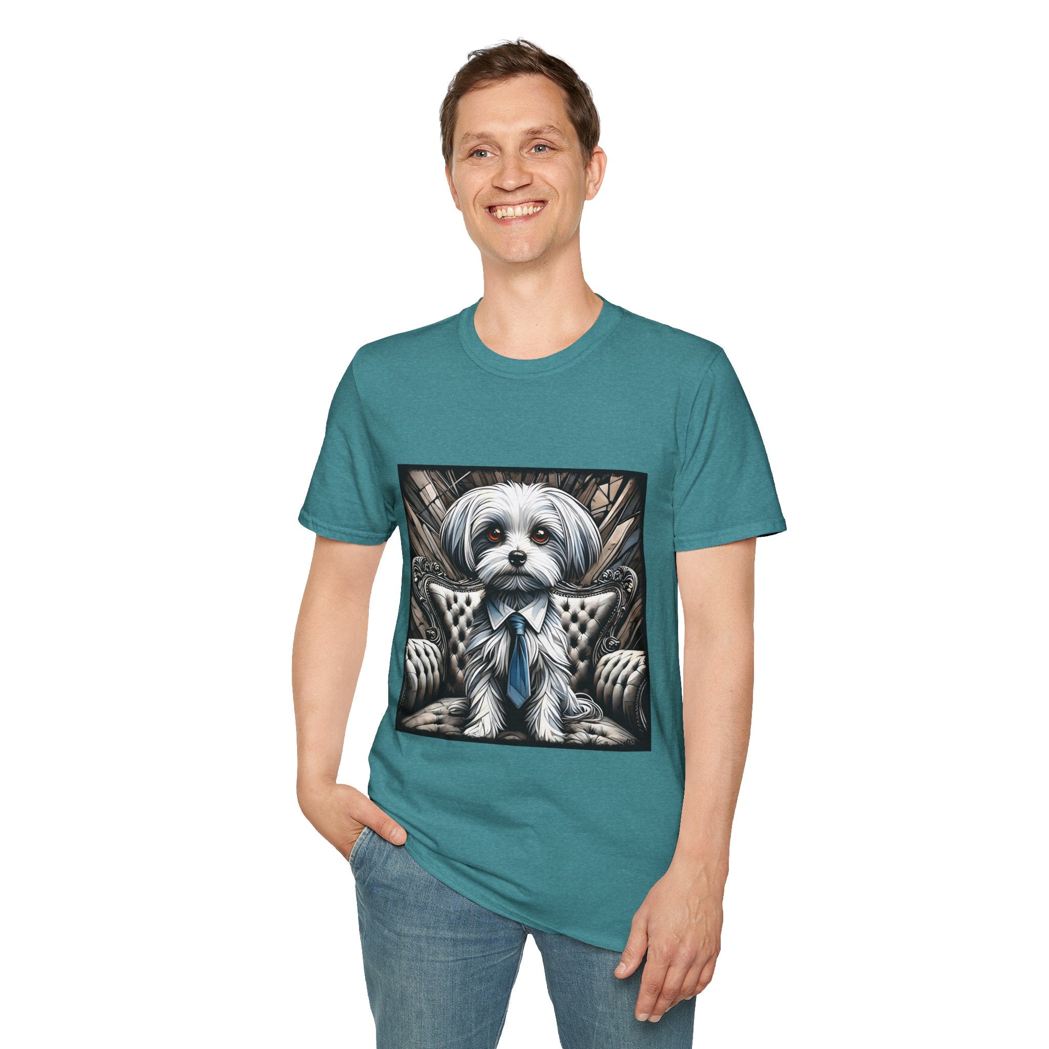 Maltese B&W Bold Eyes | Unisex Dog T-Shirt