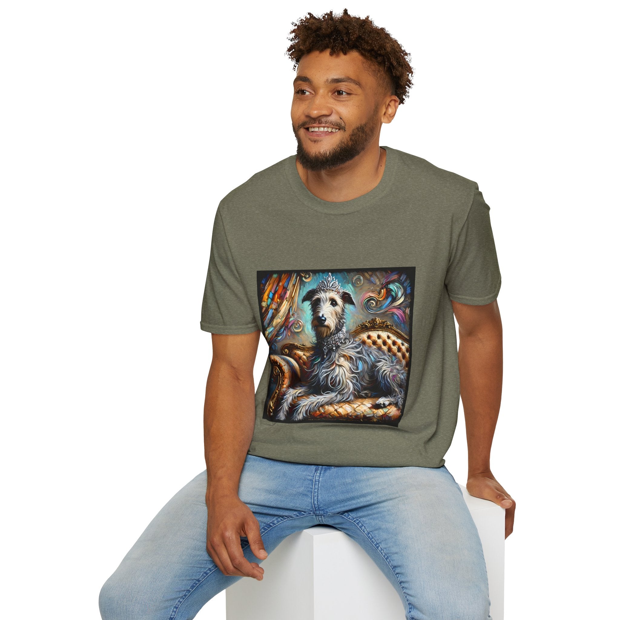 Irish Wolfhound Diamond Diva Swirl | Unisex Softstyle T-Shirt