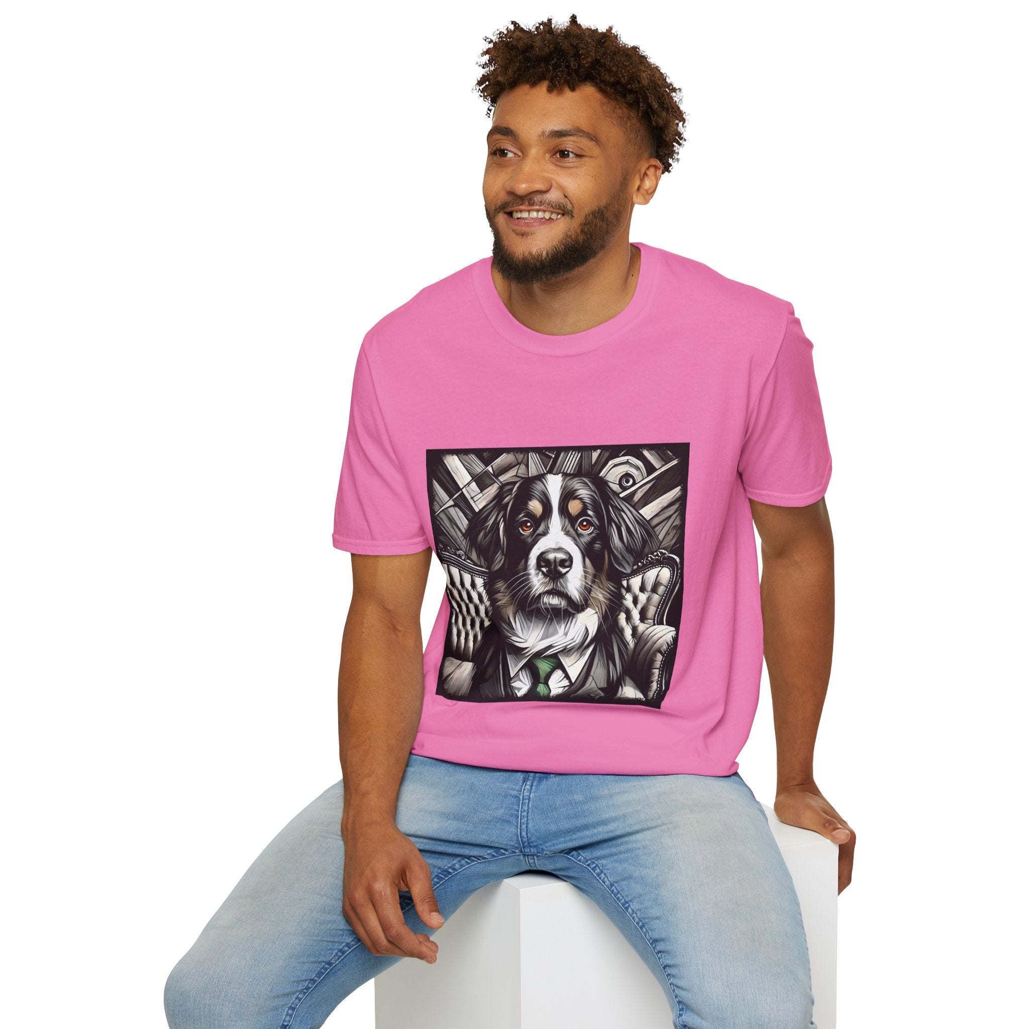 Bernese Mountain Dog B&W Bold Eyes | Unisex Dog T-Shirt