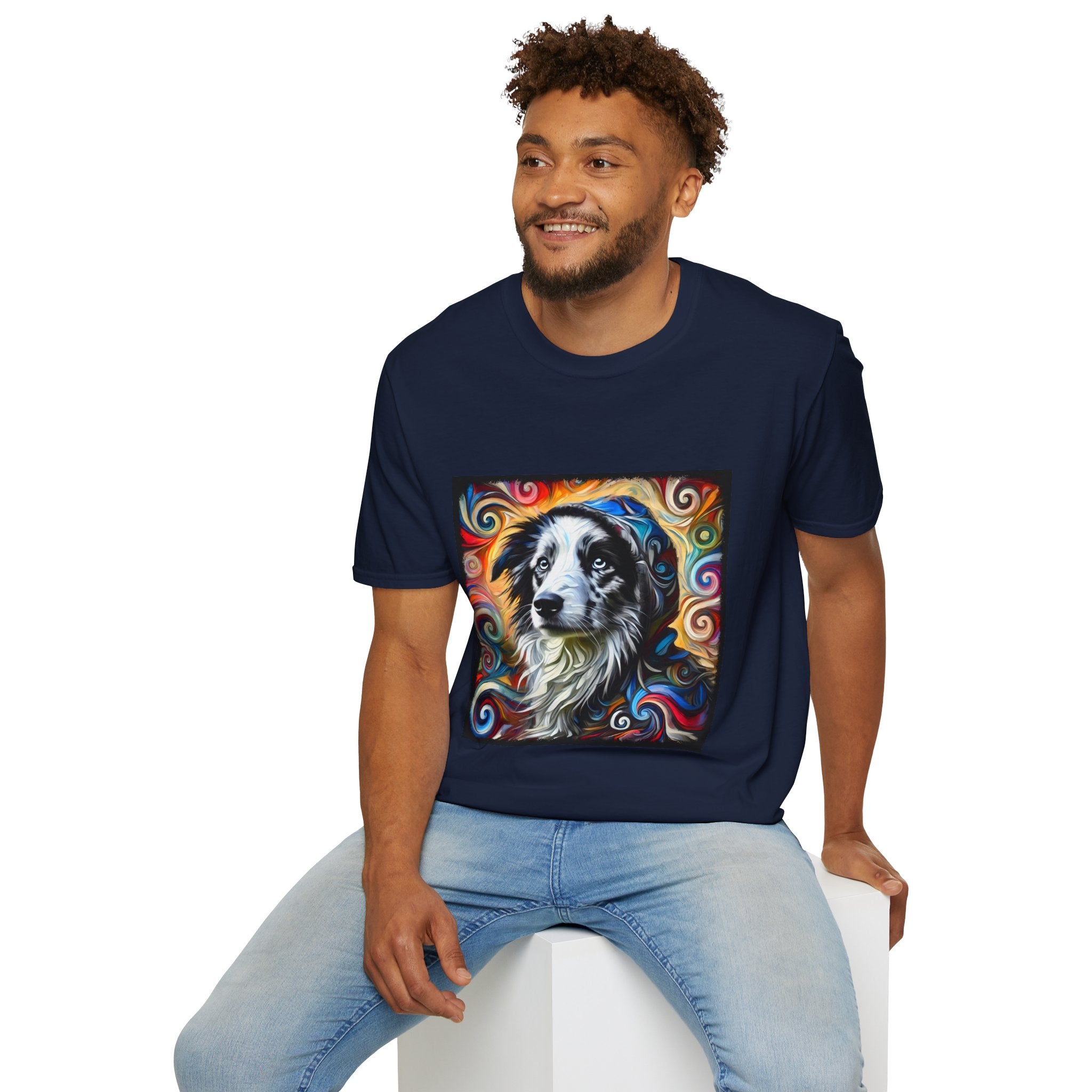 Border Collie Relaxed Swirl | Unisex Dog T-Shirt