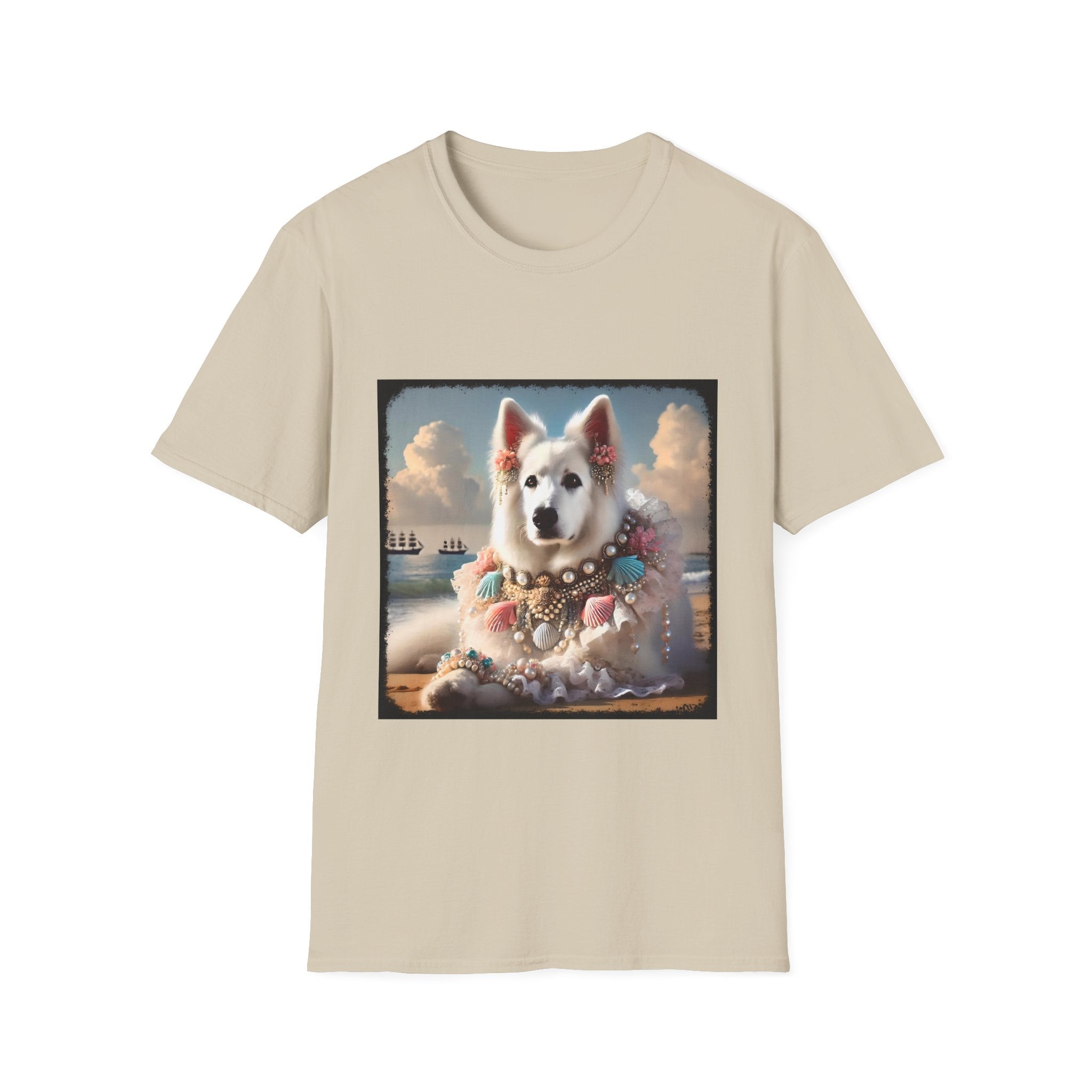 German Shepherd Beach Elegance | Unisex Dog T-Shirt