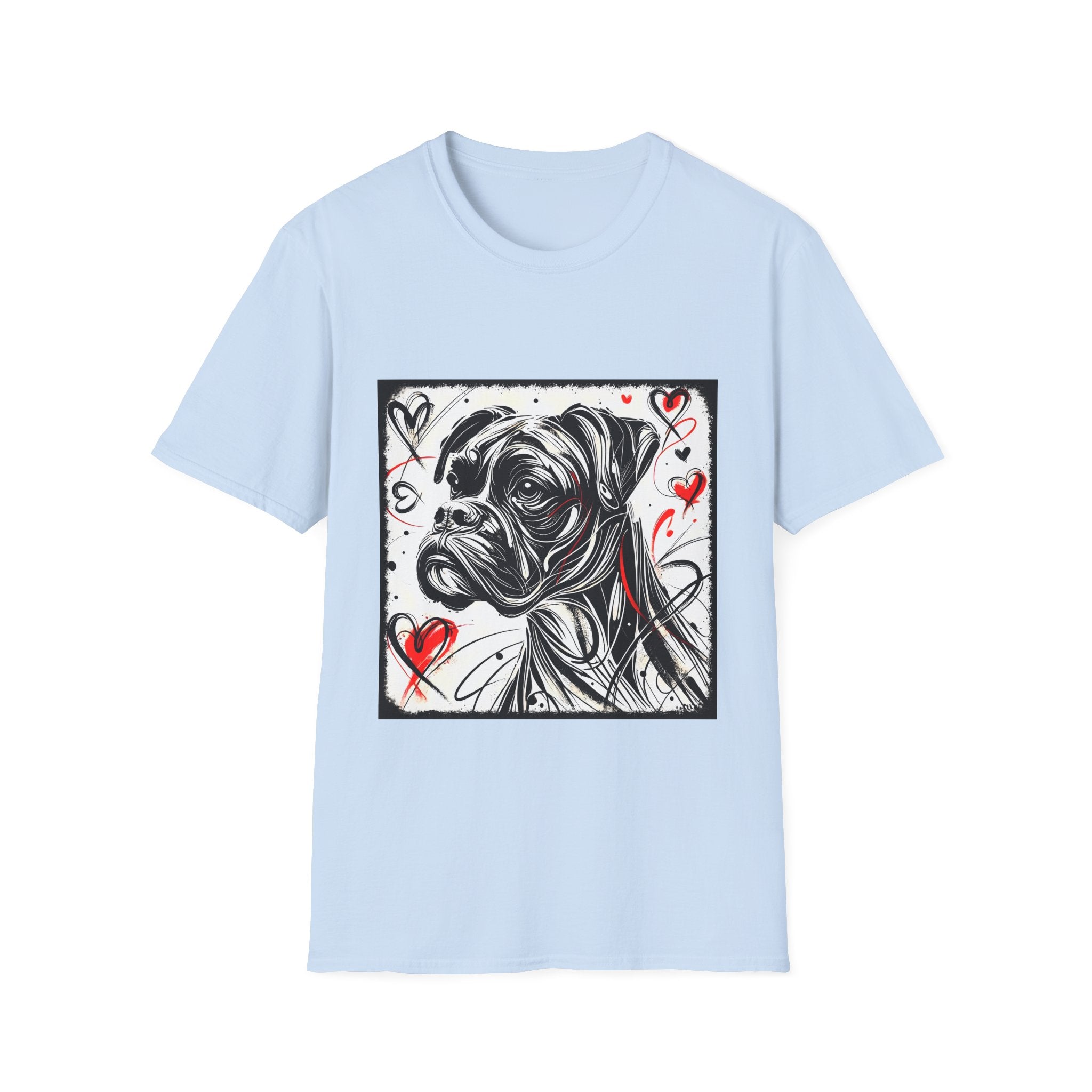 Boxer Bold Heart Sketch | Unisex Dog T-Shirt